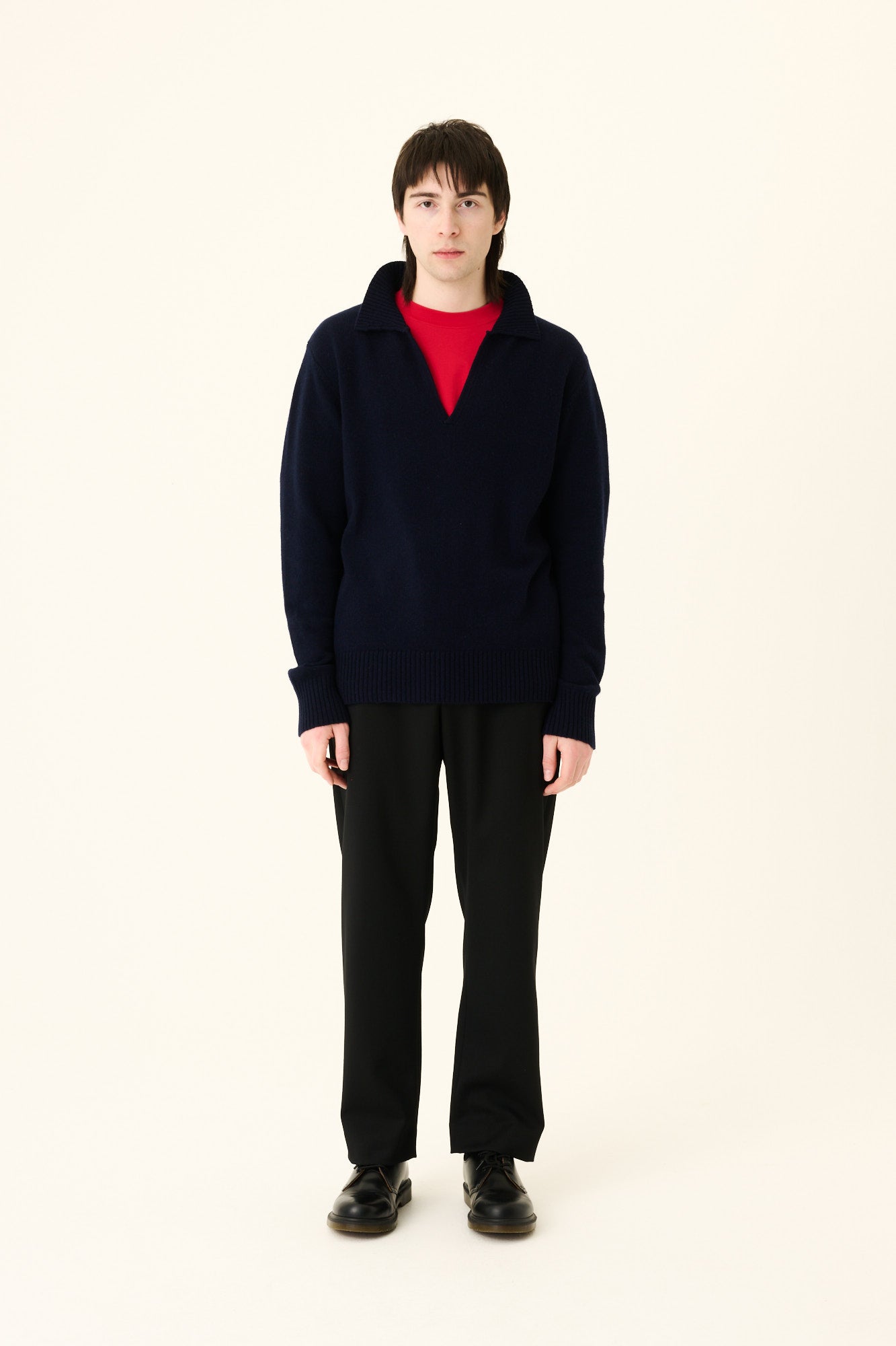 Rue de Tokyo KEITH MERINO CASHMERE BLEND Sweater NAVY