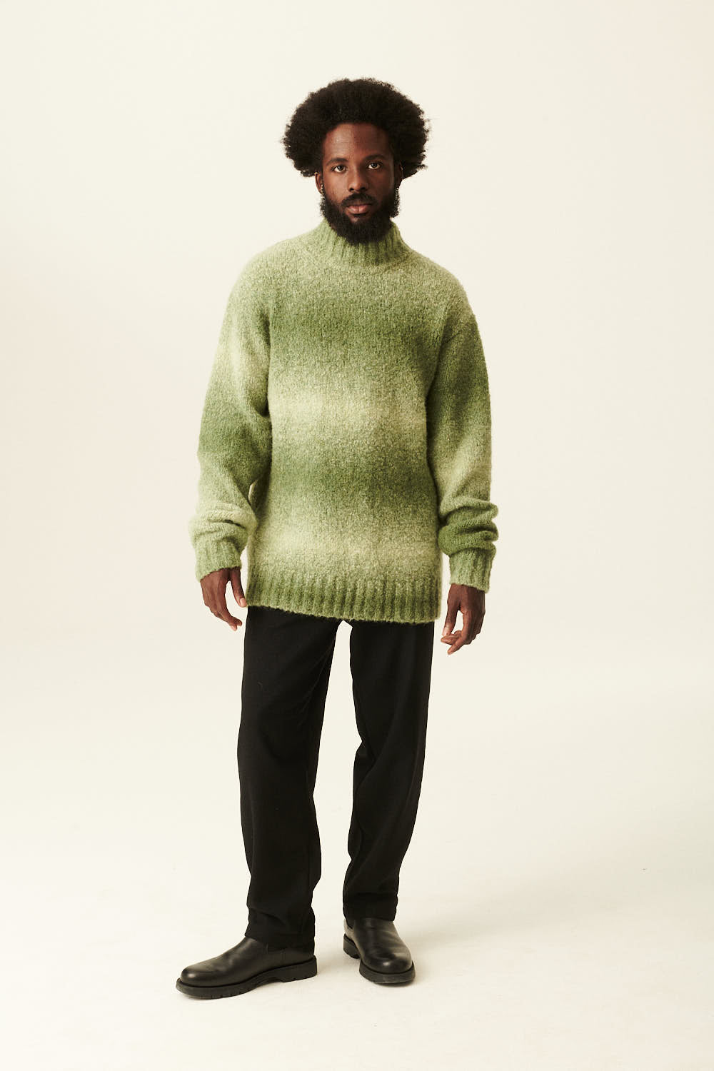 Rue de Tokyo KENT ALPACA WOOL SWEATER GREEN