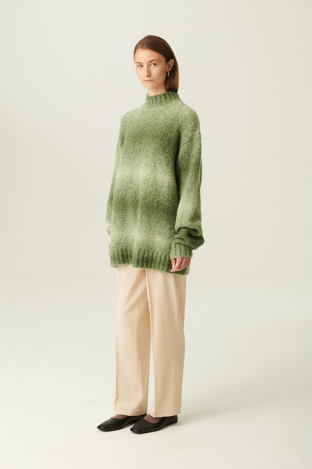 Rue de Tokyo KENT ALPACA WOOL SWEATER GREEN