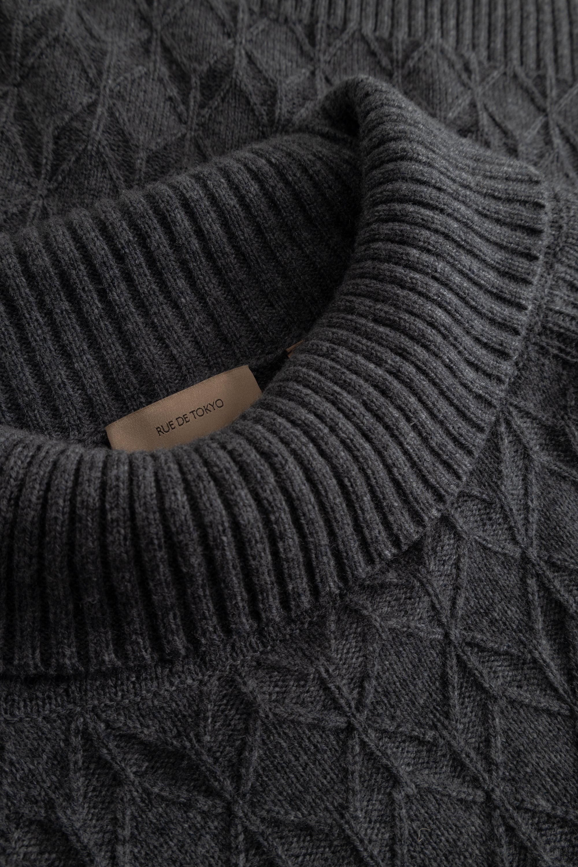 Rue de Tokyo KIMIKO MERINO CASHMERE Sweater DARK GREY MELANGE