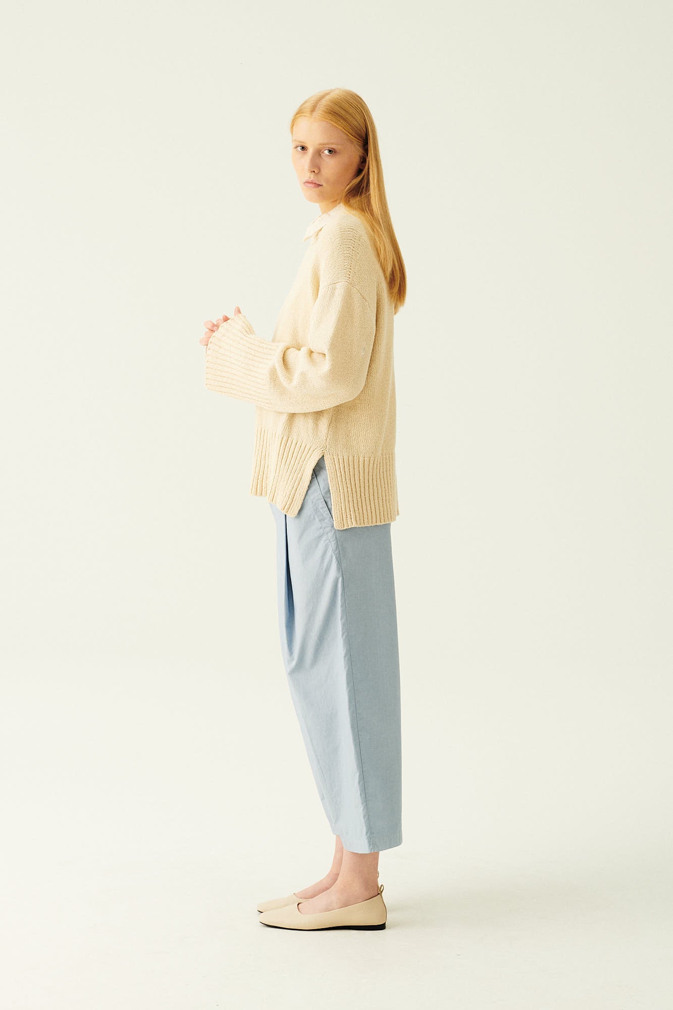Rue de Tokyo KIM STRUCTURED COTTON SWEATSHIRTS EGGSHELL
