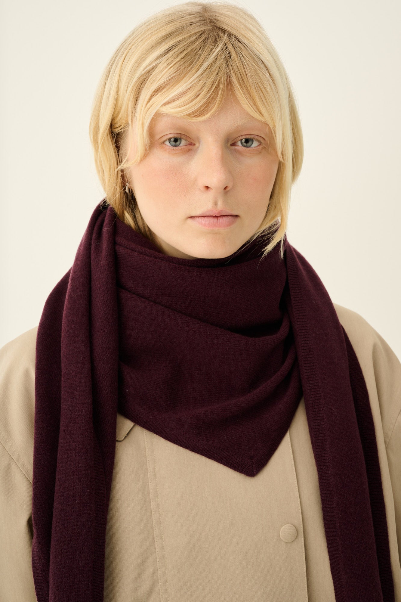 Rue de Tokyo KISHORI MERINO CASHMERE BLEND Scarfs AUBERGINE
