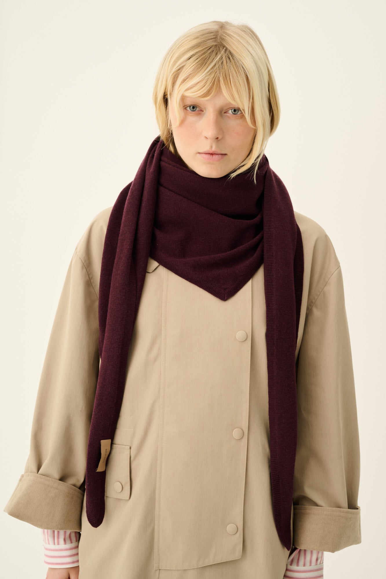 Rue de Tokyo KISHORI MERINO CASHMERE BLEND Scarfs AUBERGINE