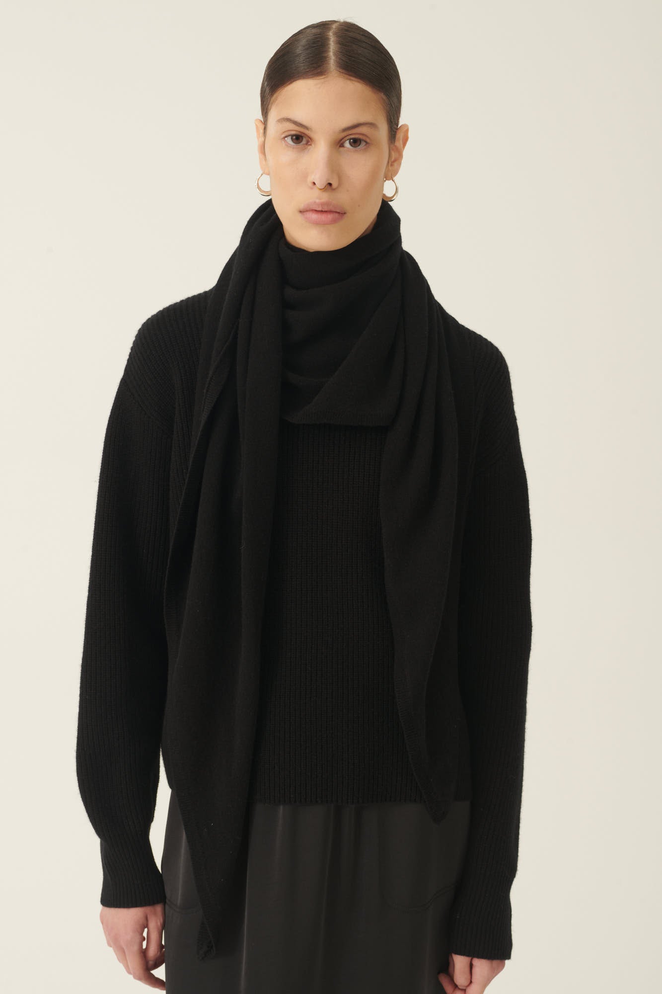 Rue de Tokyo KISHORI WOOL CASHMERE BLEND Accessories BLACK
