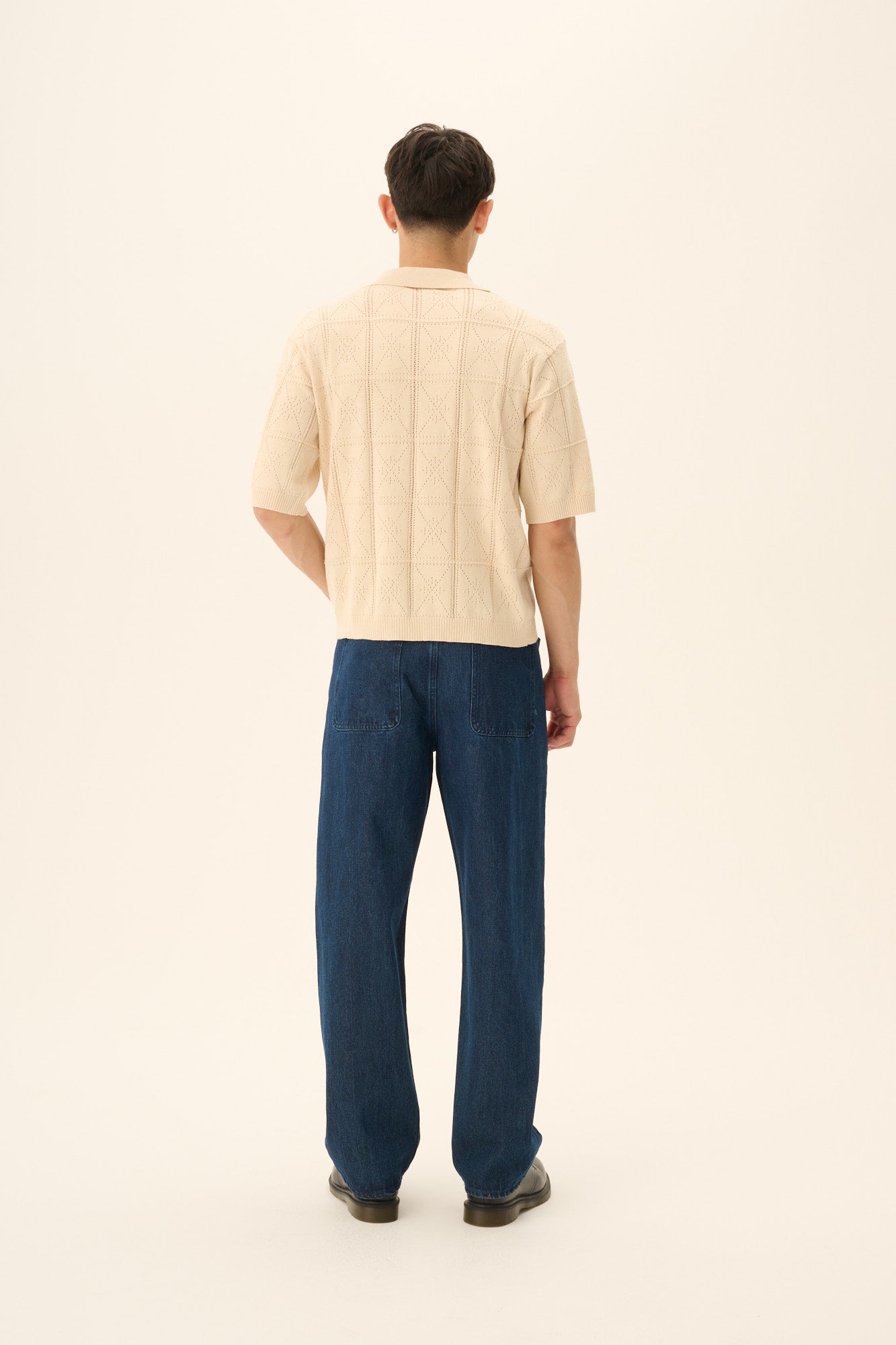 Rue de Tokyo KOLE PATTERNED KNIT T-Shirts BEIGE