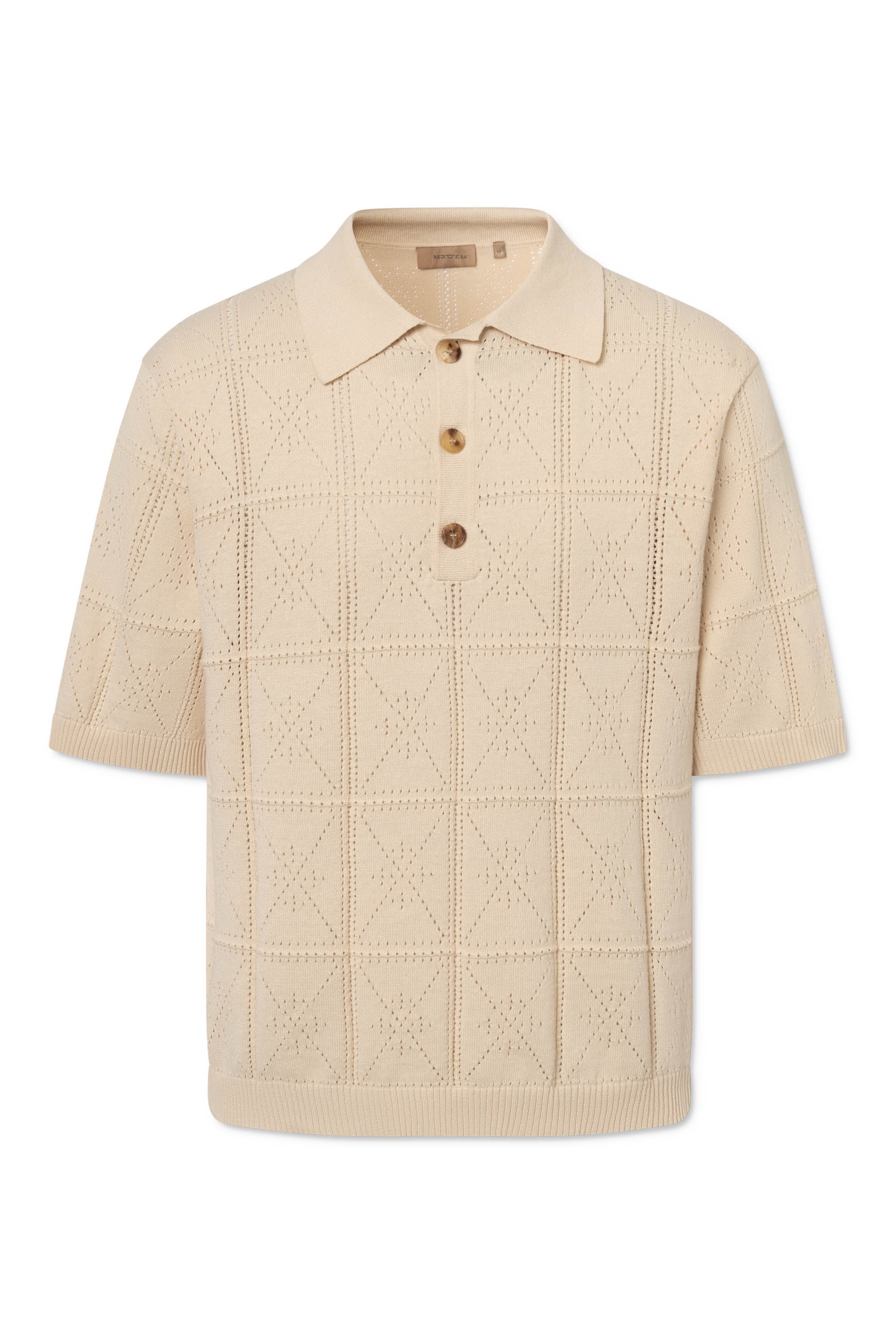 Rue de Tokyo KOLE PATTERNED KNIT T-Shirts BEIGE