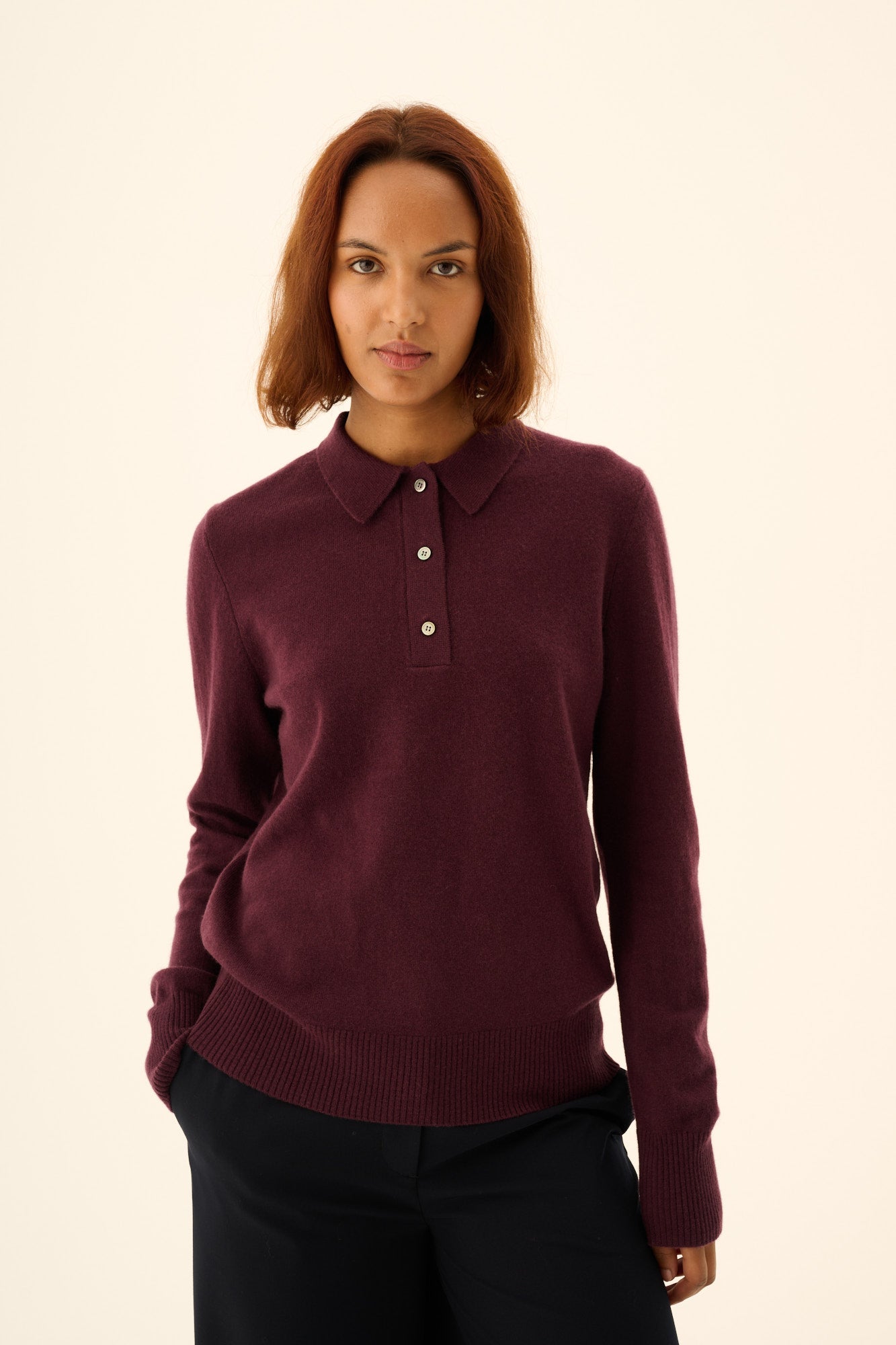 Rue de Tokyo KURA MERINO Sweater AUBERGINE