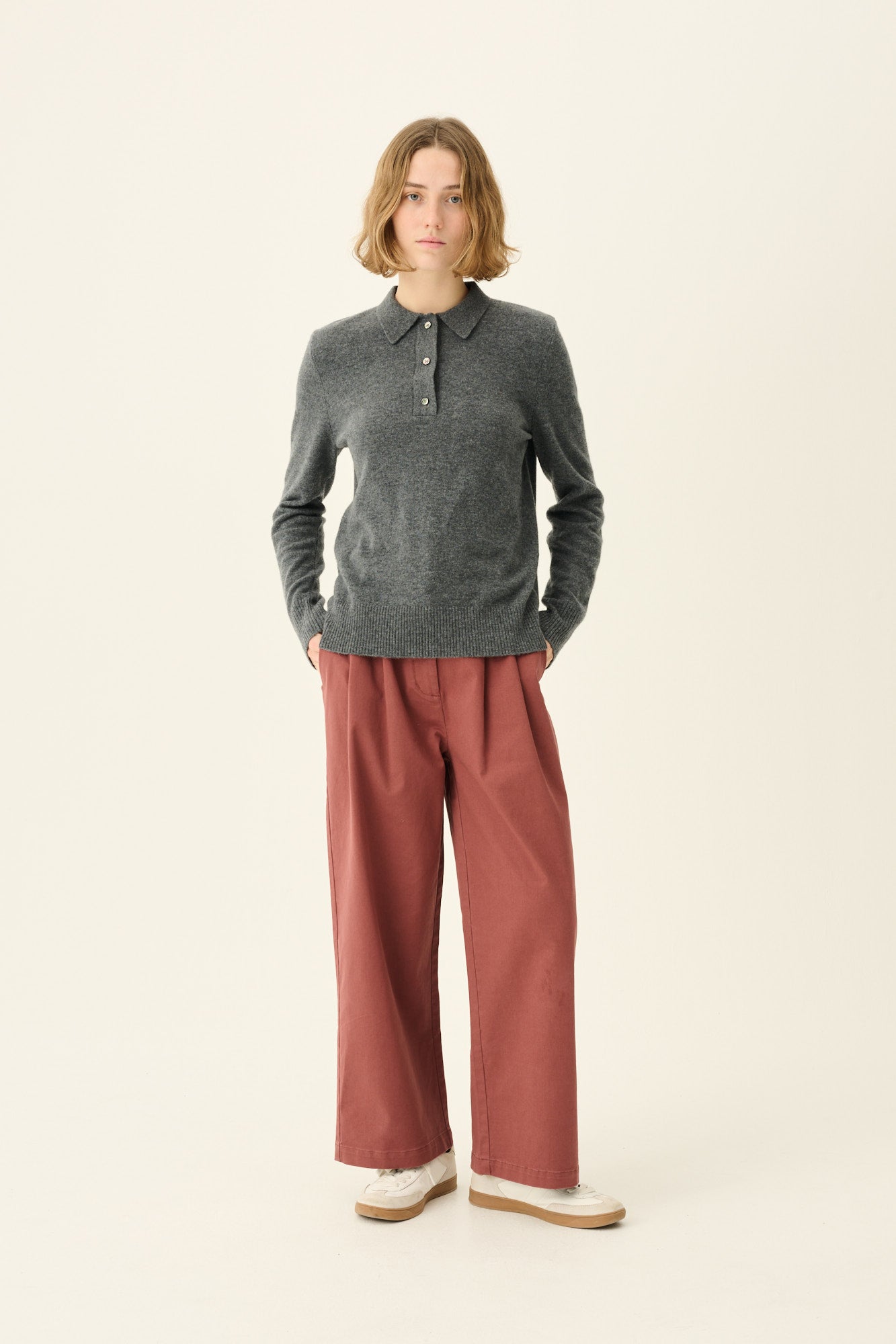 Rue de Tokyo KURA ORGANIC MERINO WOOL Blouses GREY