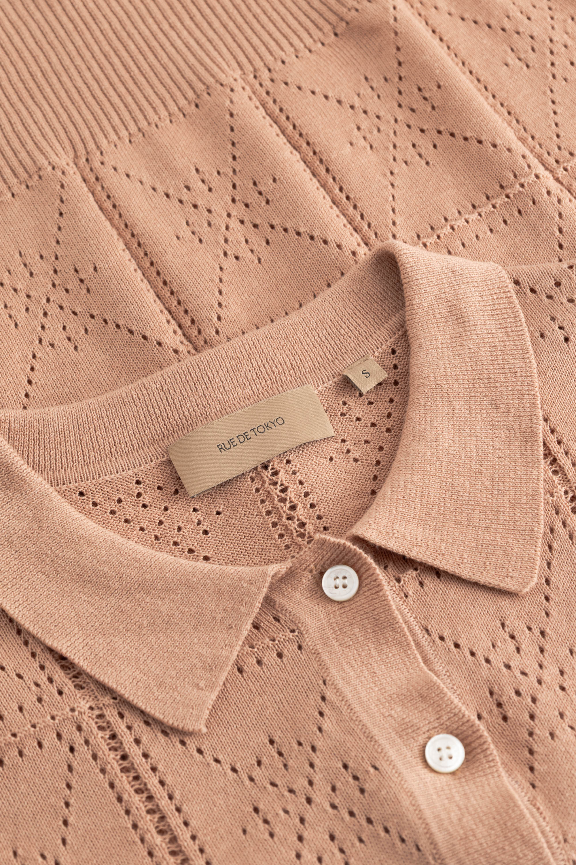 Rue de Tokyo KURI COTTON LINEN KNIT T-Shirts POWDER ROSE