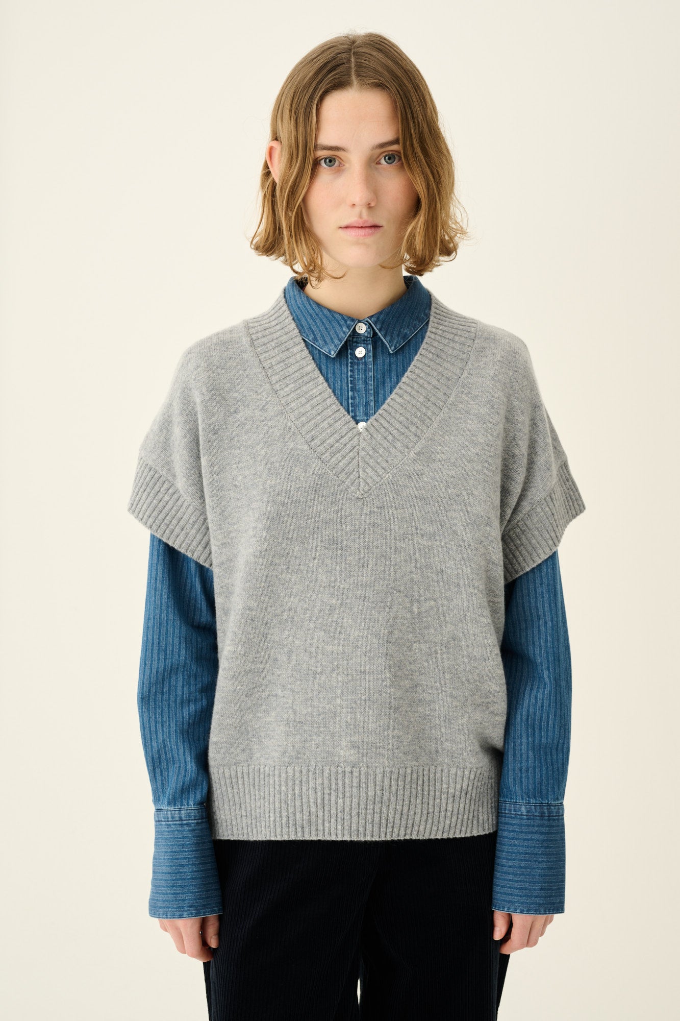 Rue de Tokyo KYRO MERINO CASHMERE BLEND Sweater GREY MELANGE