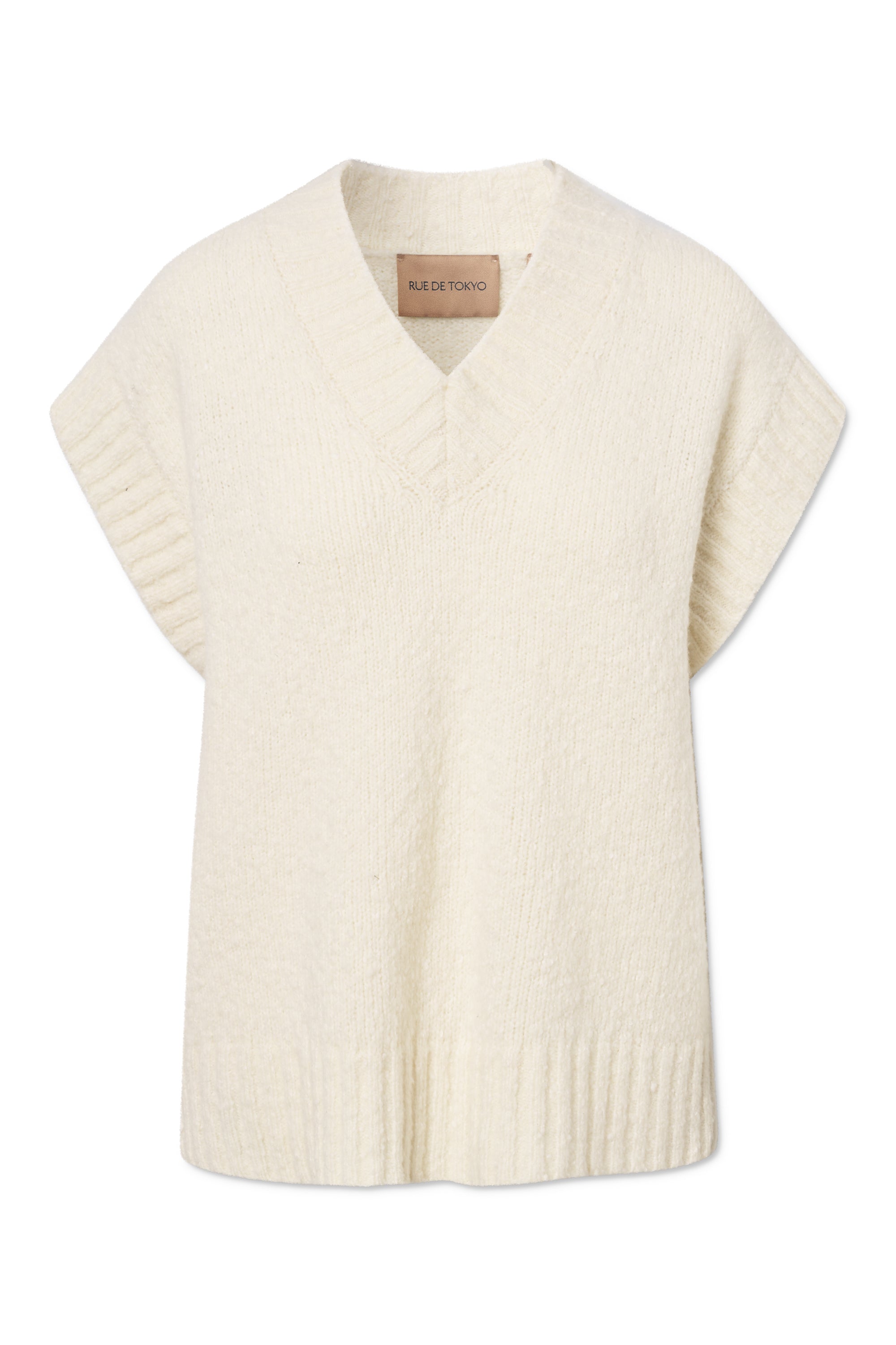 Rue de Tokyo KYRO MERINO SILK BUBBLE KNIT Vest IVORY