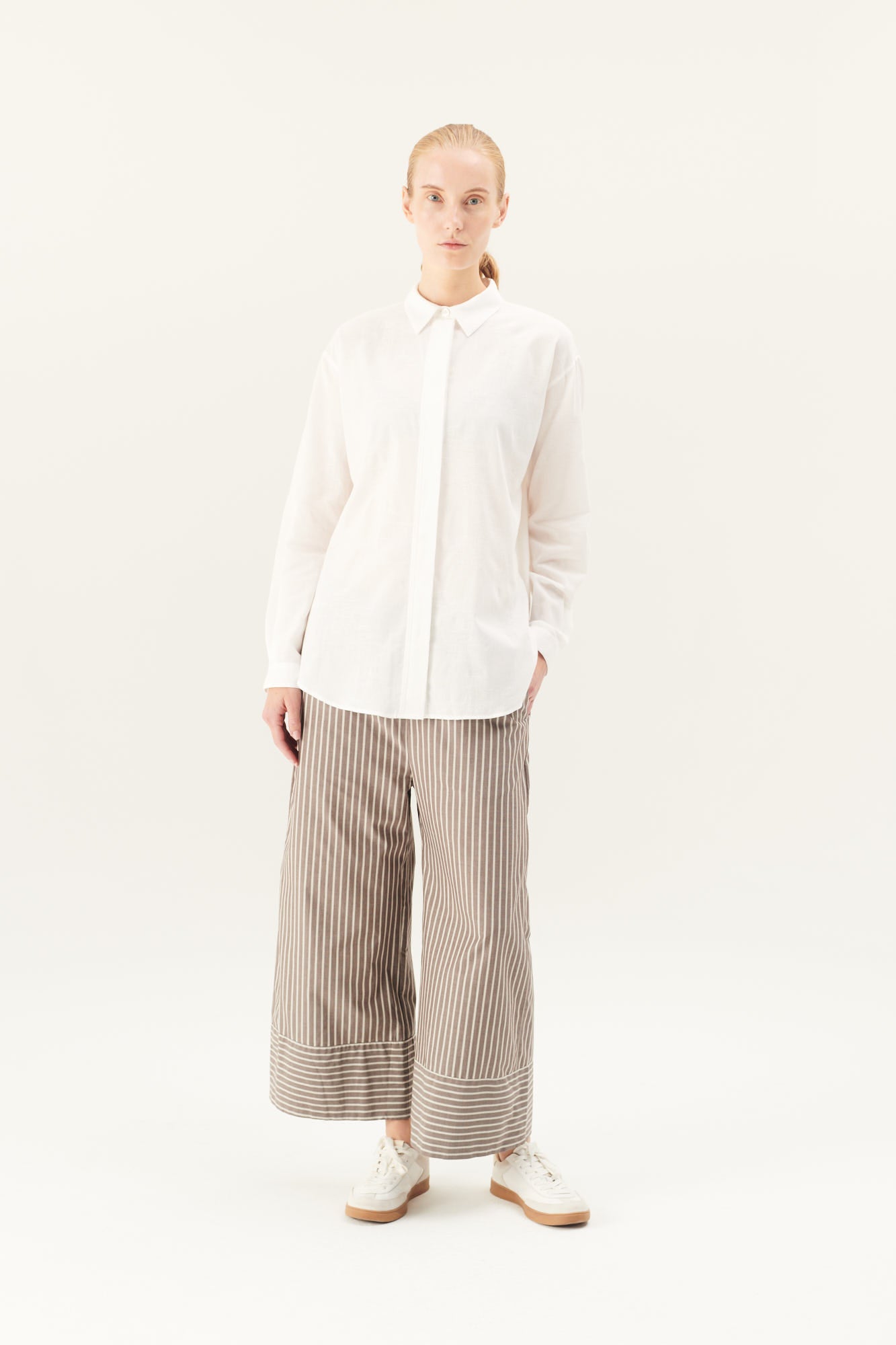 Rue de Tokyo PAGE SOFT POPLIN STRIPE PANTS BROWN STRIPE