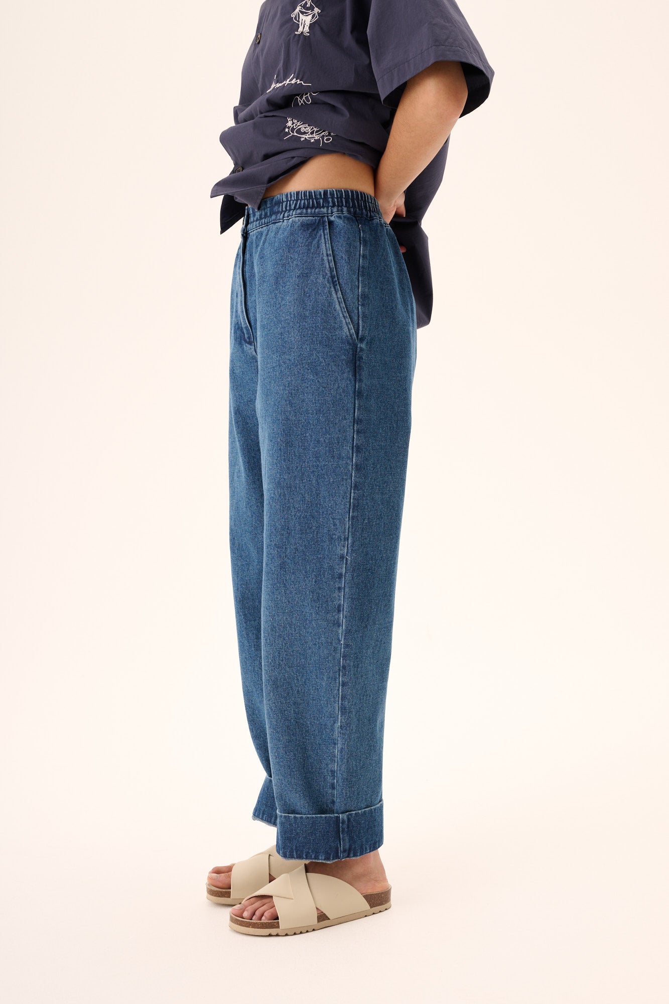 Rue de Tokyo PALLA WASHED INDIGO DENIM Pants WASHED INDIGO