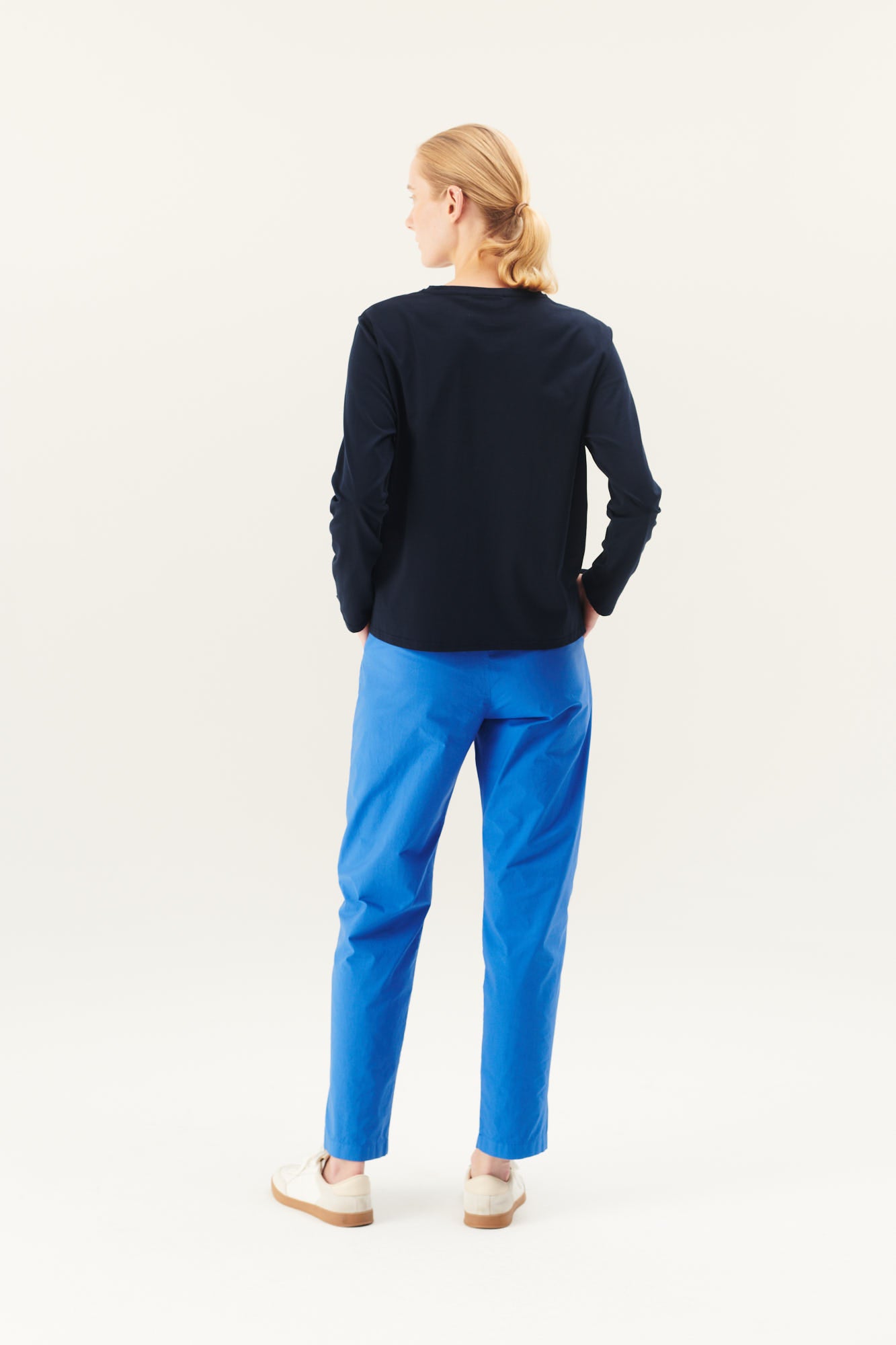 Rue de Tokyo PAREL ORGANIC GARMENT DYED POPLIN PANTS LAPIS BLUE