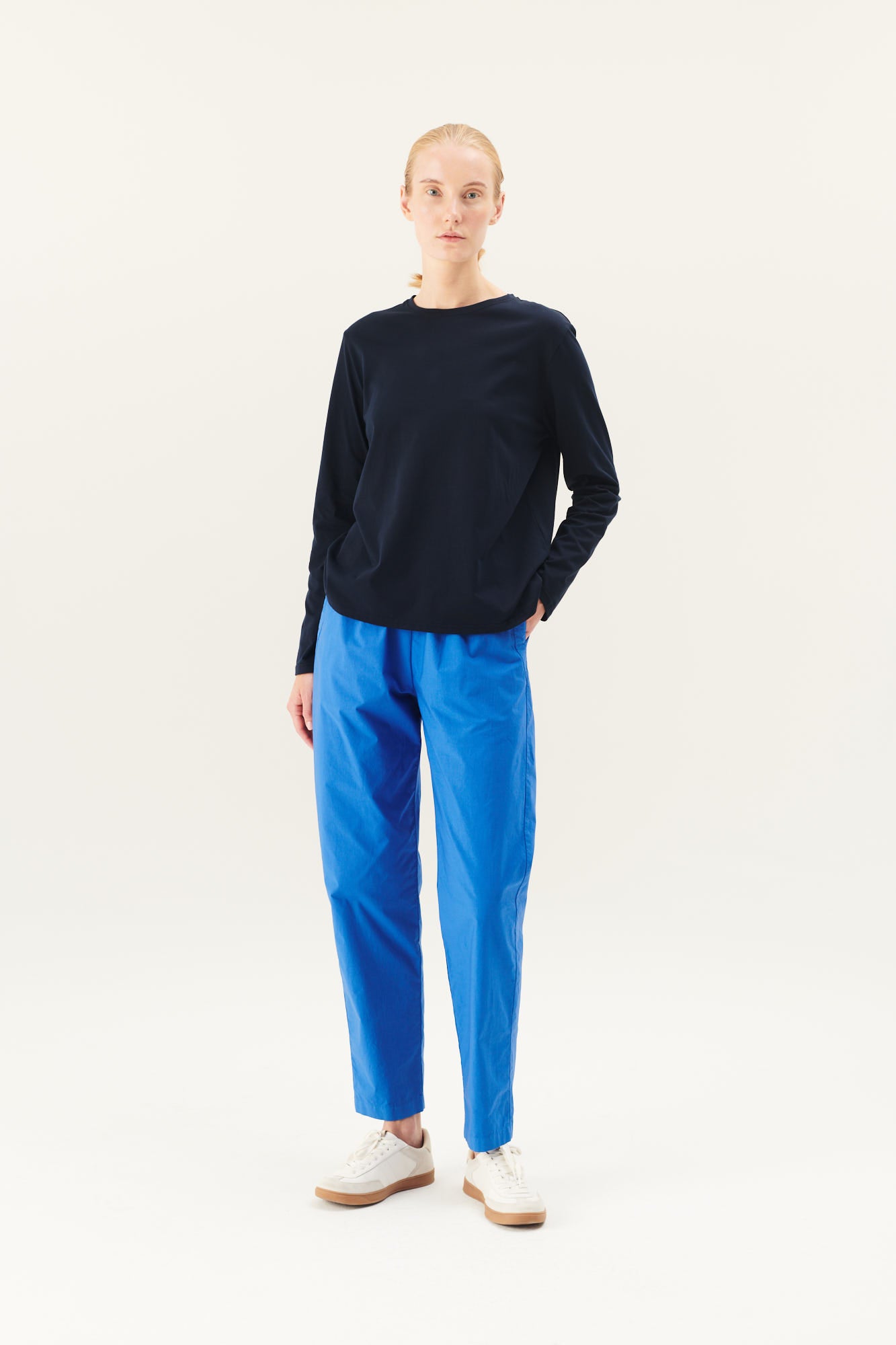 Rue de Tokyo PAREL ORGANIC GARMENT DYED POPLIN PANTS LAPIS BLUE