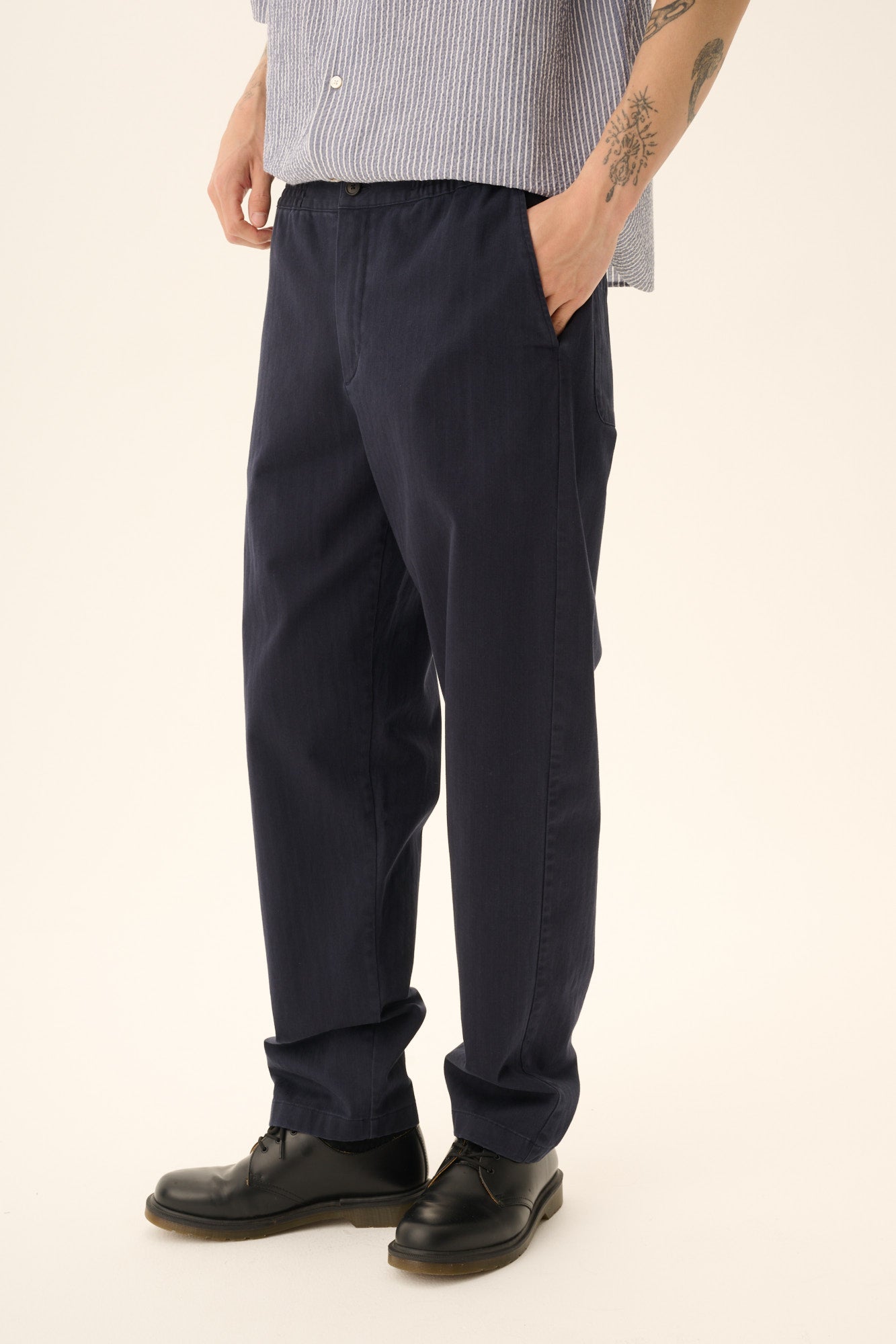 Rue de Tokyo PARVEL HERRINGBONE Pants DARK NAVY