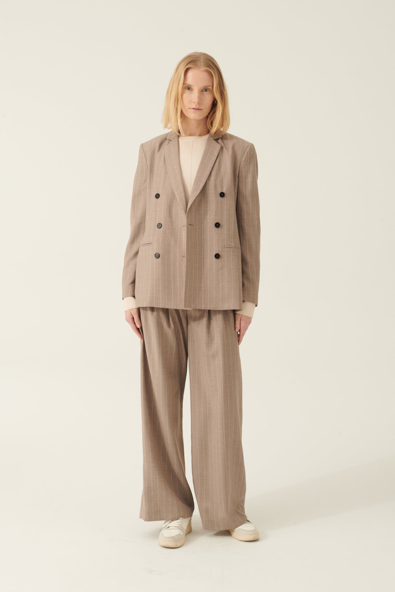 Rue de Tokyo PAULLETTA BROKEN WOOL STRIPE PANTS