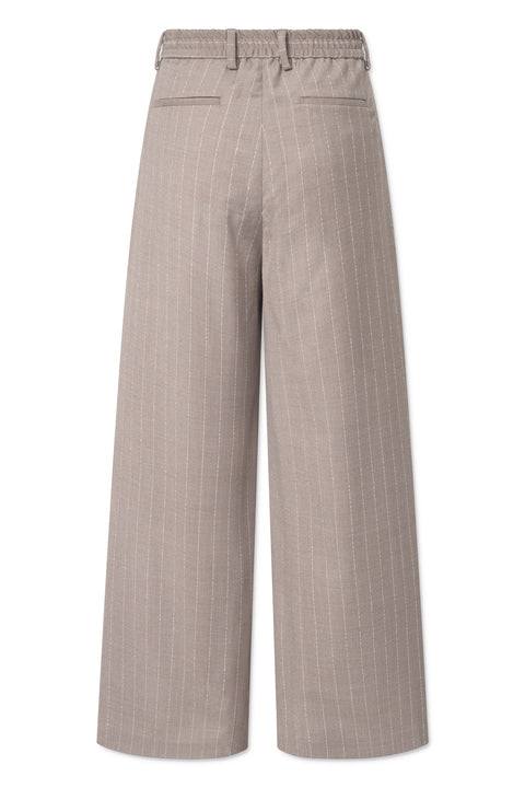 Rue de Tokyo PAULLETTA BROKEN WOOL STRIPE PANTS BROWN WHITE STRIPE
