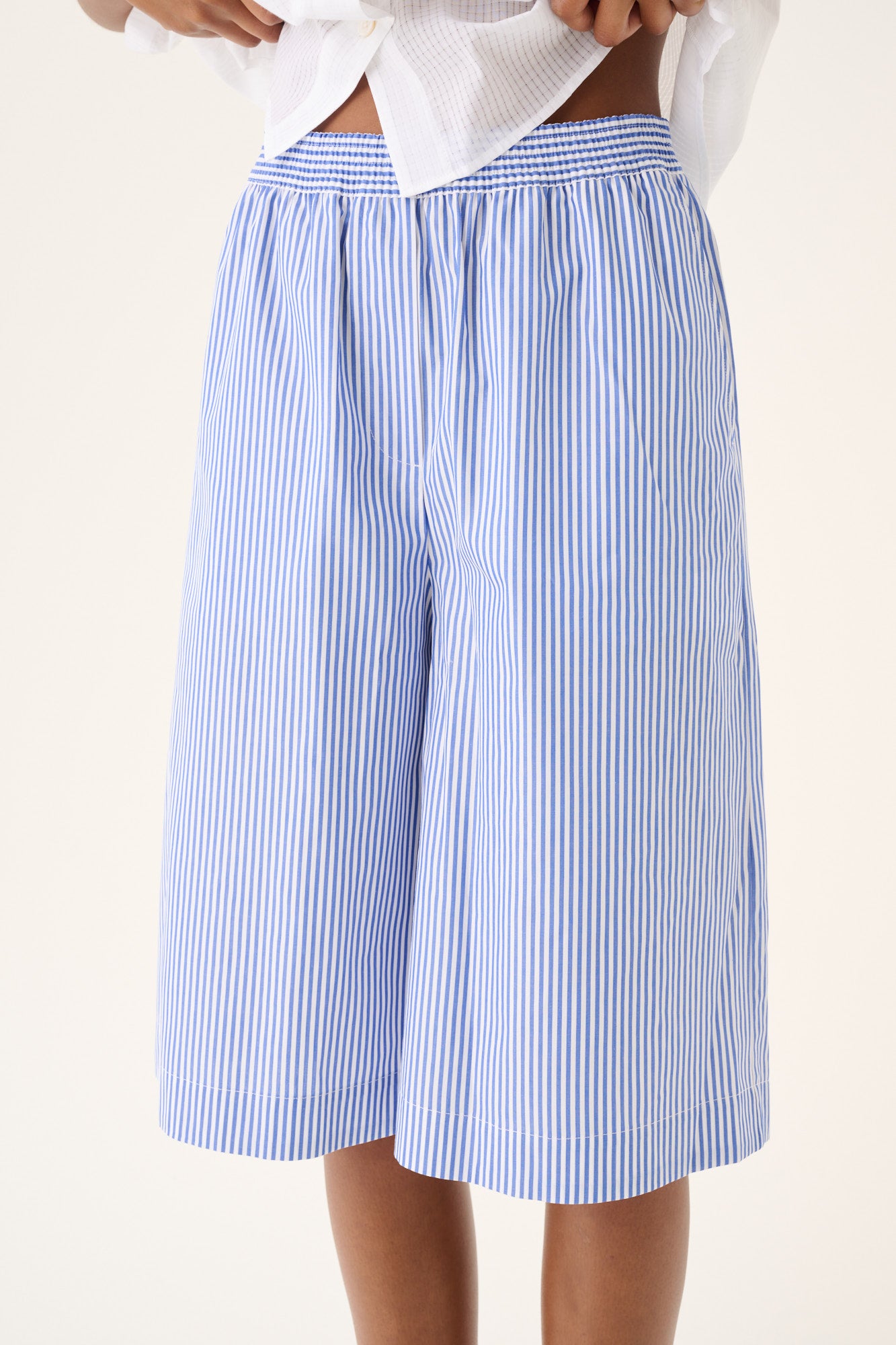 Rue de Tokyo PECHE COTTON STRIPE Shorts BLUE WHITE STRIPE