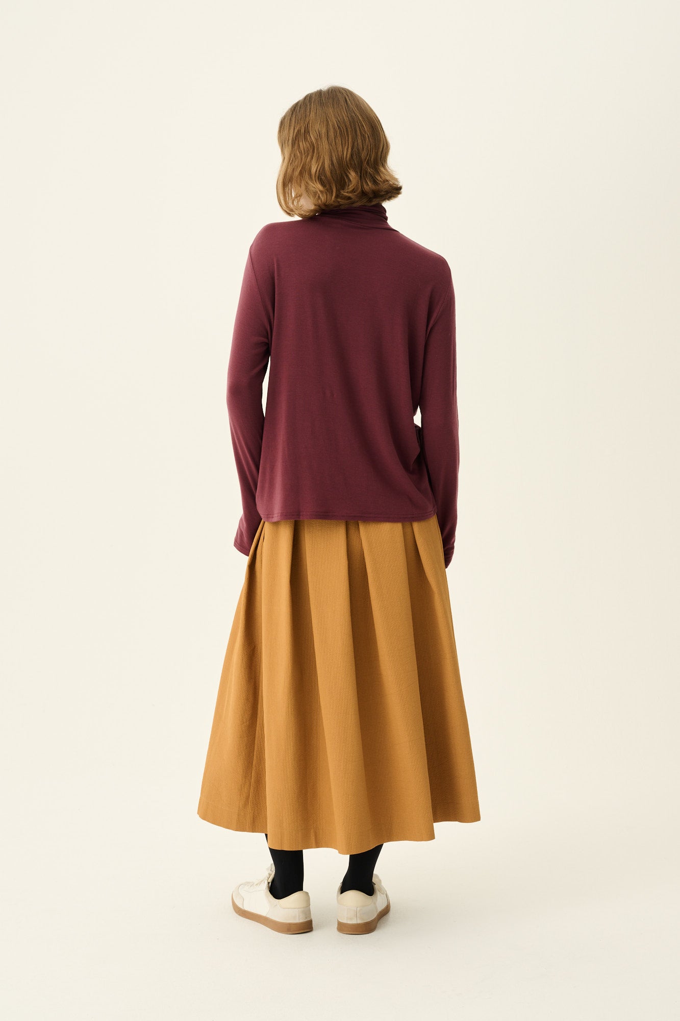 Rue de Tokyo PEGGY SMALL BUBBLE STRIPE Skirts MUSTARD BROWN