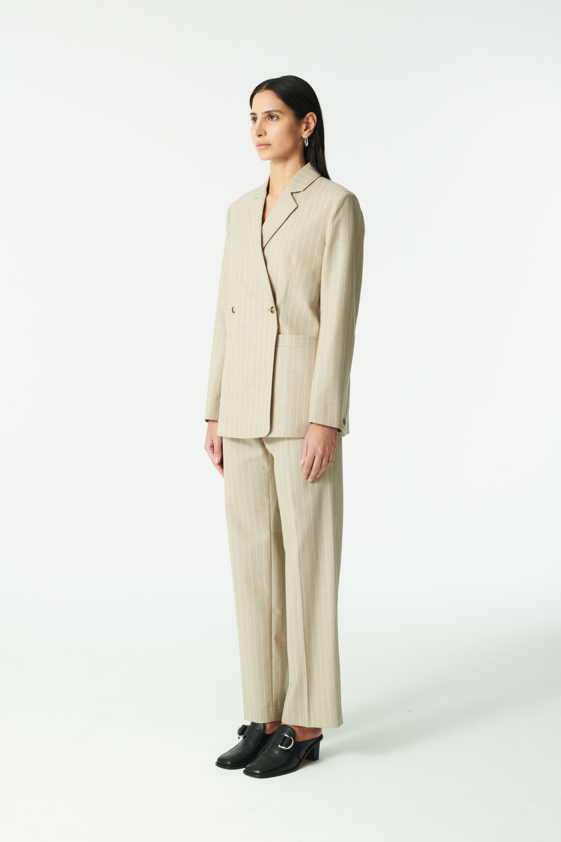 Rue de Tokyo PENELOPE WOOL LINEN PANTS STRIPED SAND