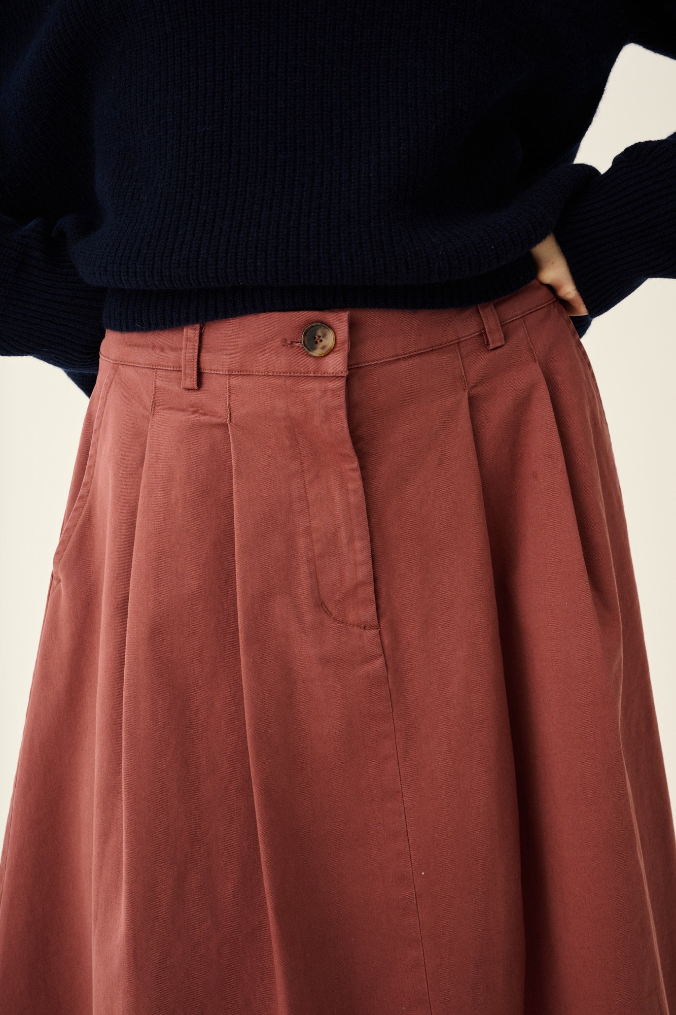 Rue de Tokyo PEN ORGANIC TWILL Skirts BERRY ROSE