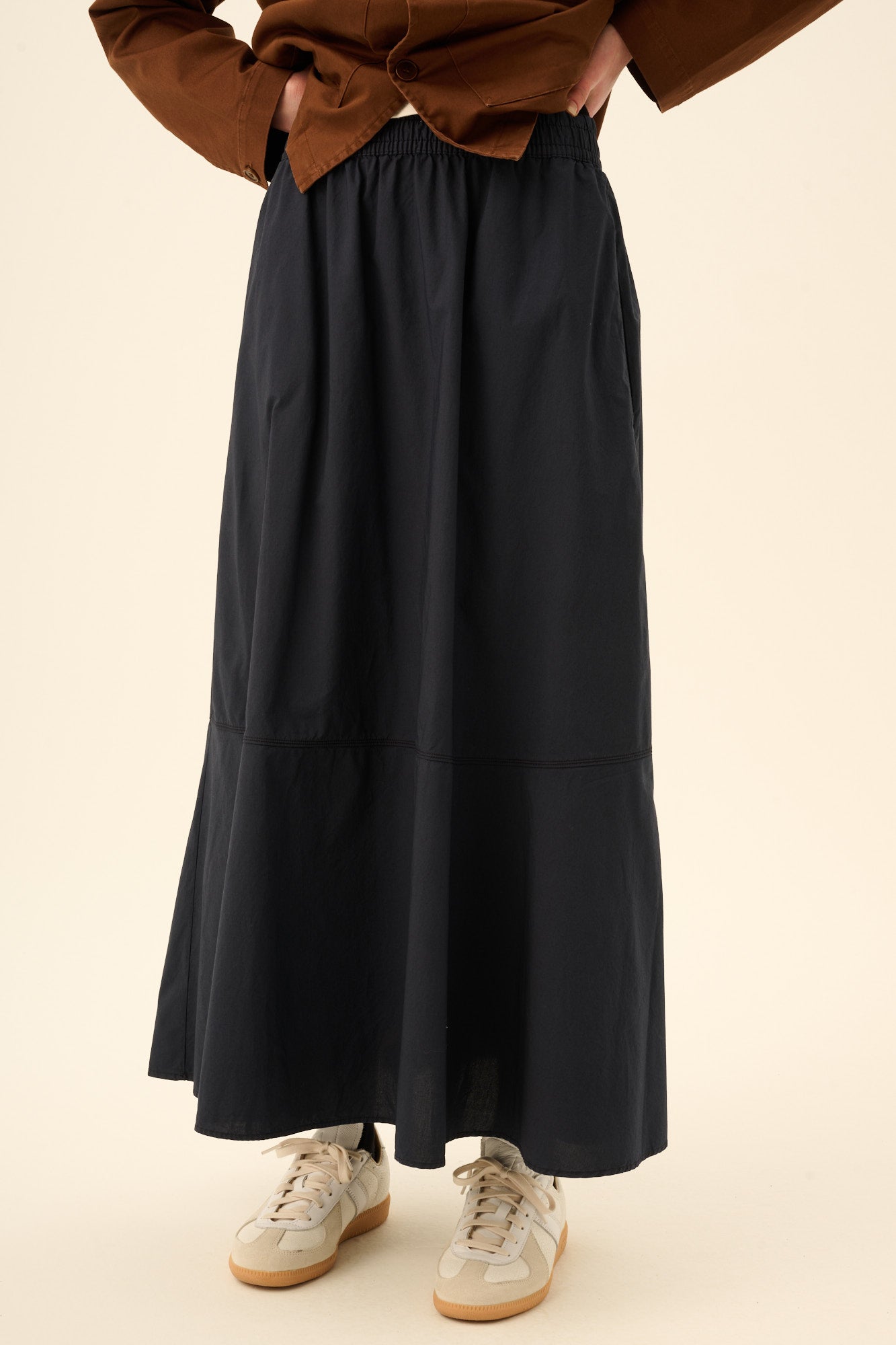 Rue de Tokyo PETULA GMTD POPLIN Skirts DARK NAVY