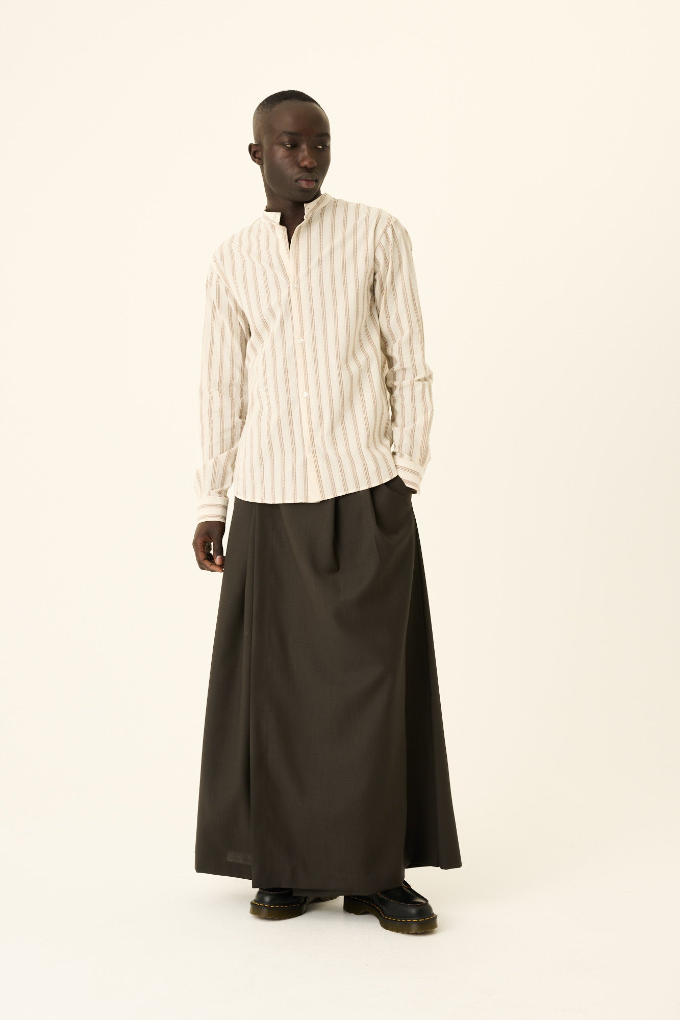 Rue de Tokyo PHILLE SOLID SUITING WOOL Skirts MOSS GREEN