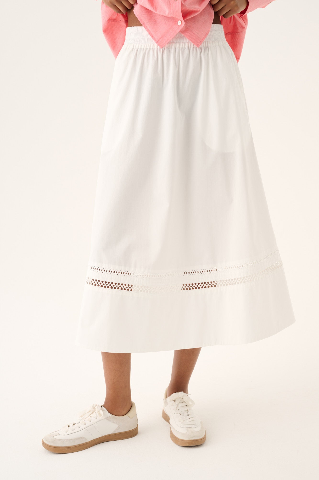 Rue de Tokyo PHILOMENA EYELET EMBROIDERY Skirts WHITE