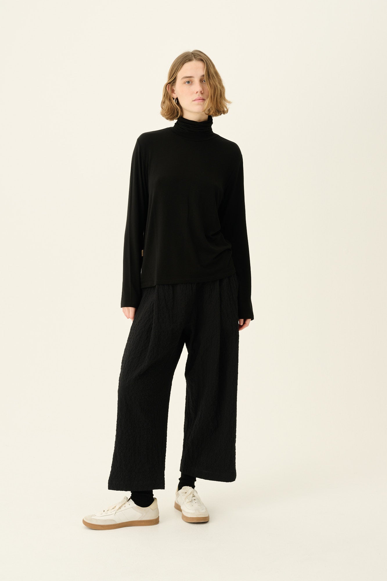 Rue de Tokyo PIA CRUSHED COTTON Pants BLACK