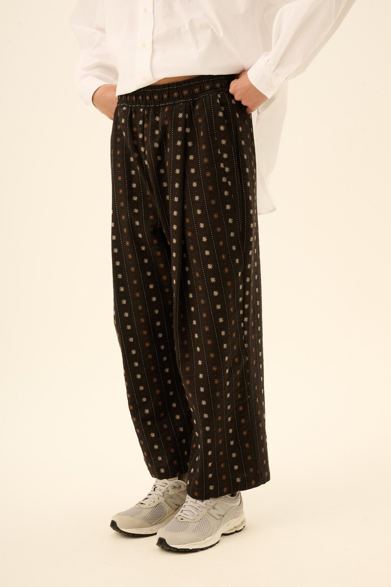 Rue de Tokyo PIA FLOWER STRIPE Pants BROWN