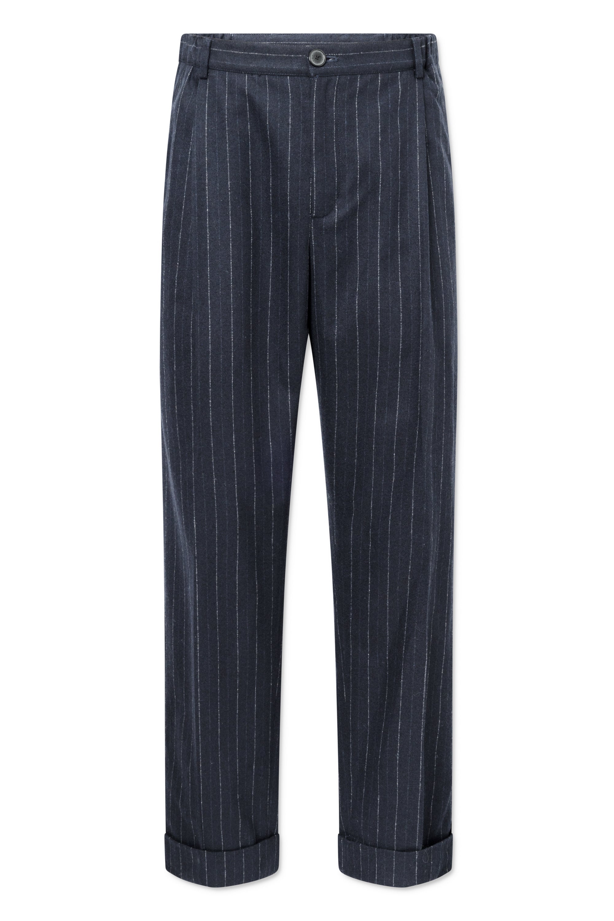 Rue de Tokyo PIERO WOOL PIN STRIPE PANTS NAVY