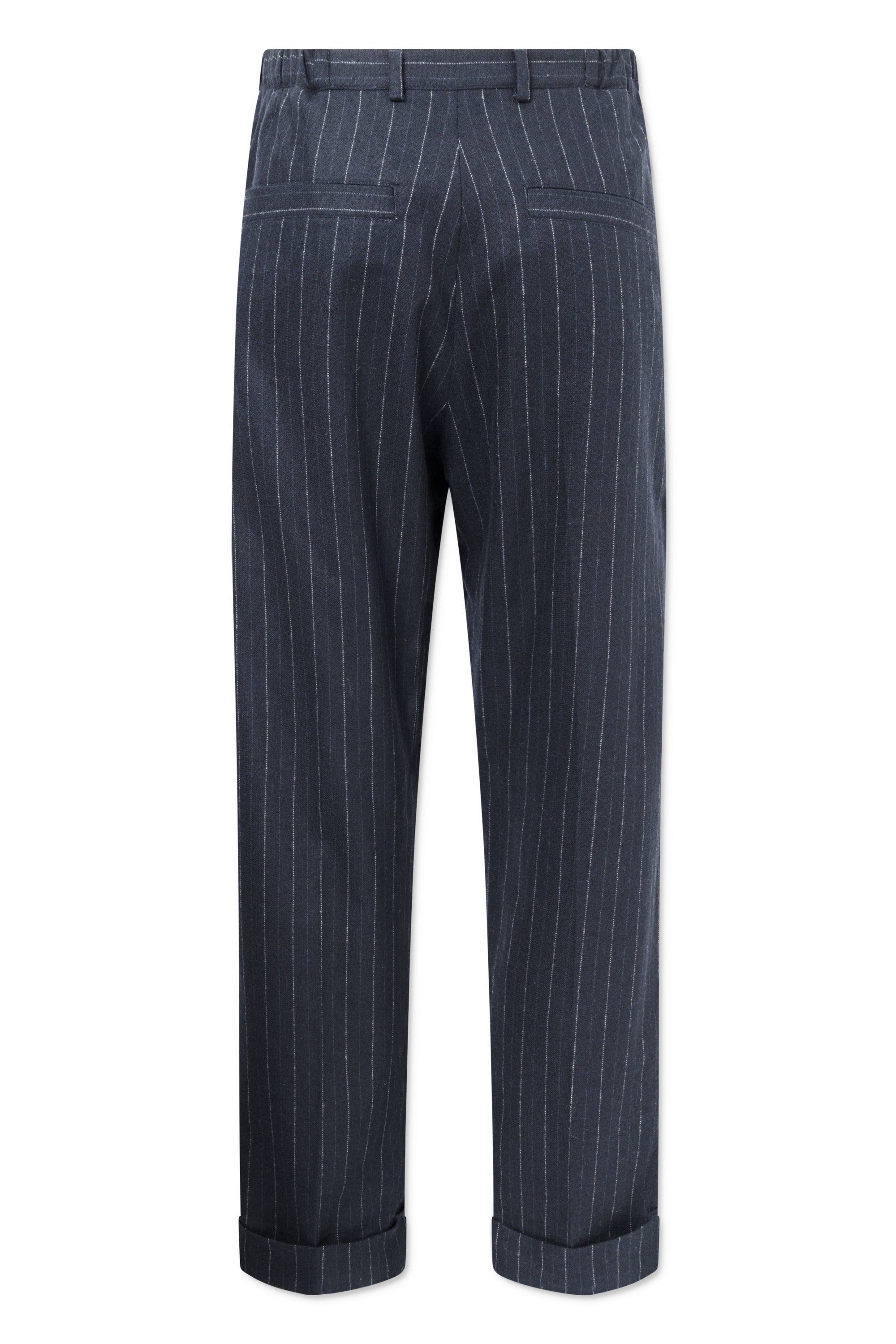 Rue de Tokyo PIERO WOOL PIN STRIPE PANTS NAVY