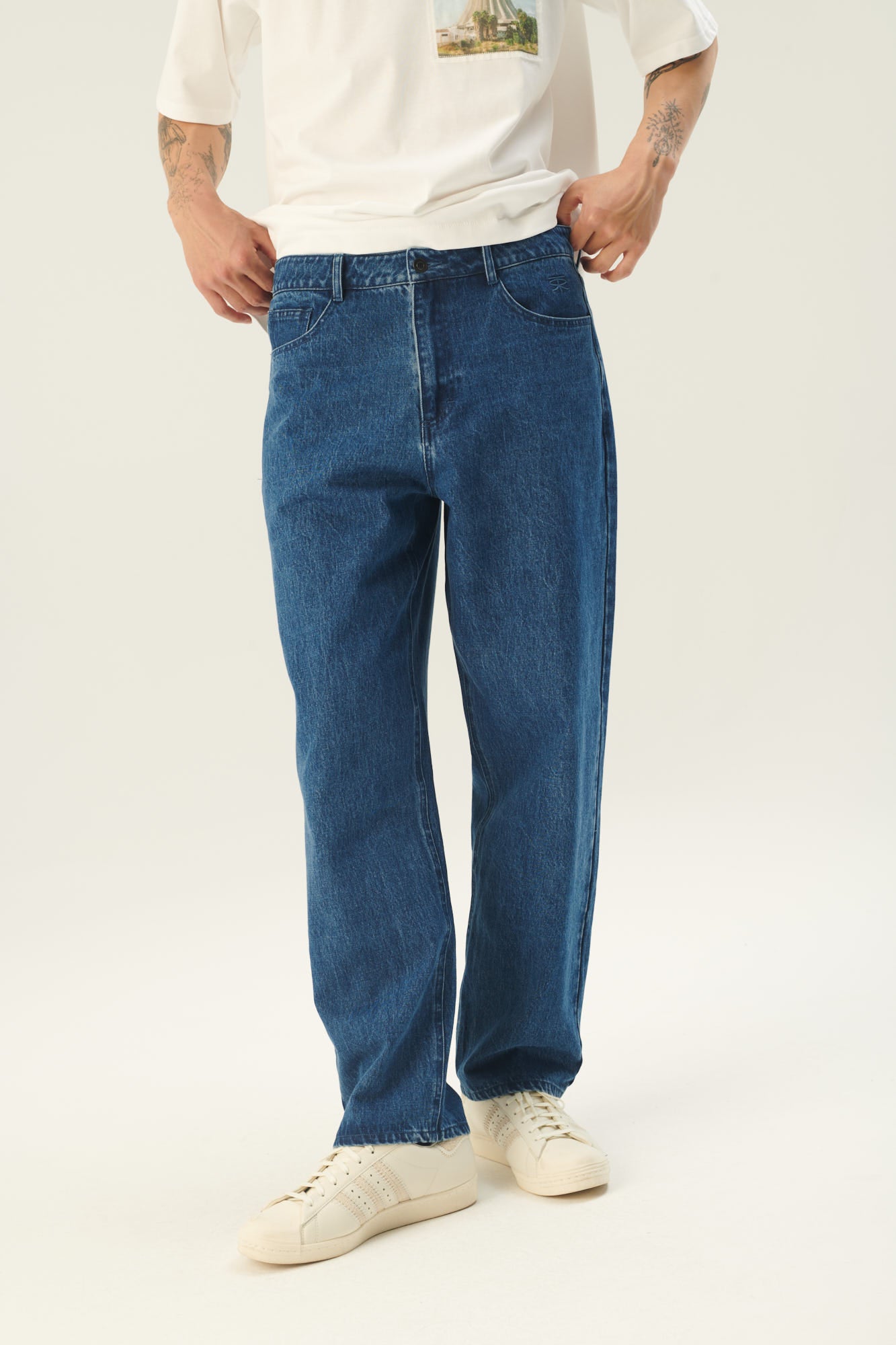 Rue de Tokyo PIERRE WASHED INDIGO DENIM Pants WASHED INDIGO