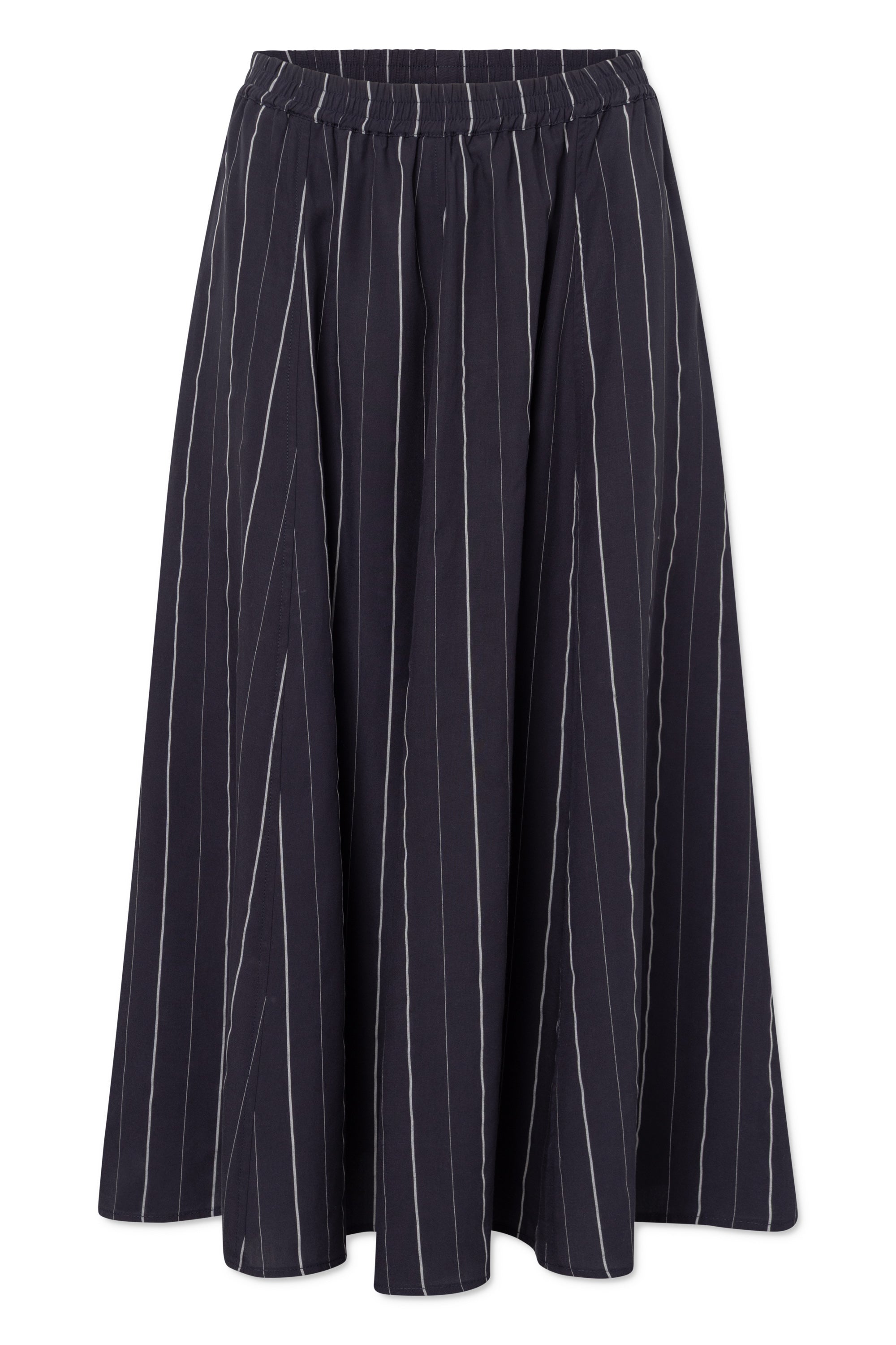 Rue de Tokyo PILAR STRIPED TENCEL Skirts DARK NAVY STRIPE