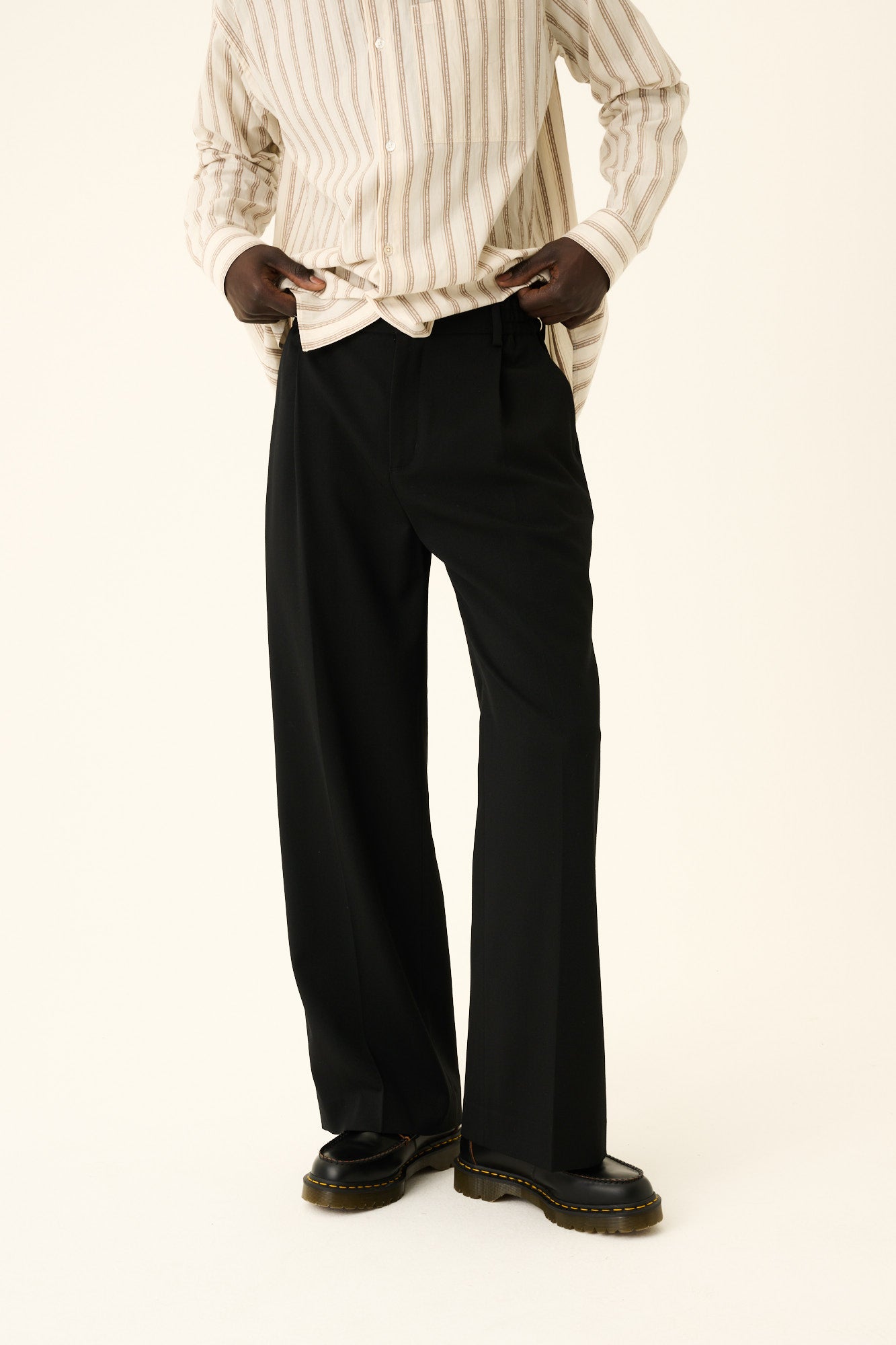 Rue de Tokyo PILOT JAPAN WOOL BLEND Pants BLACK