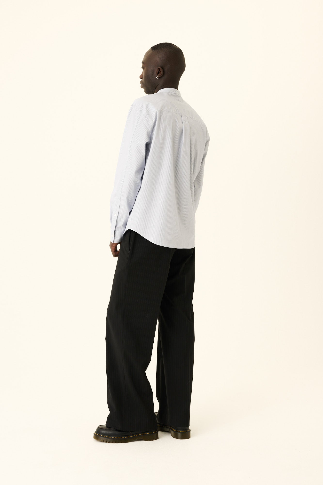 Rue de Tokyo PILOT WOOL BLEND STRIPE Pants BLACK BLUE STRIPE