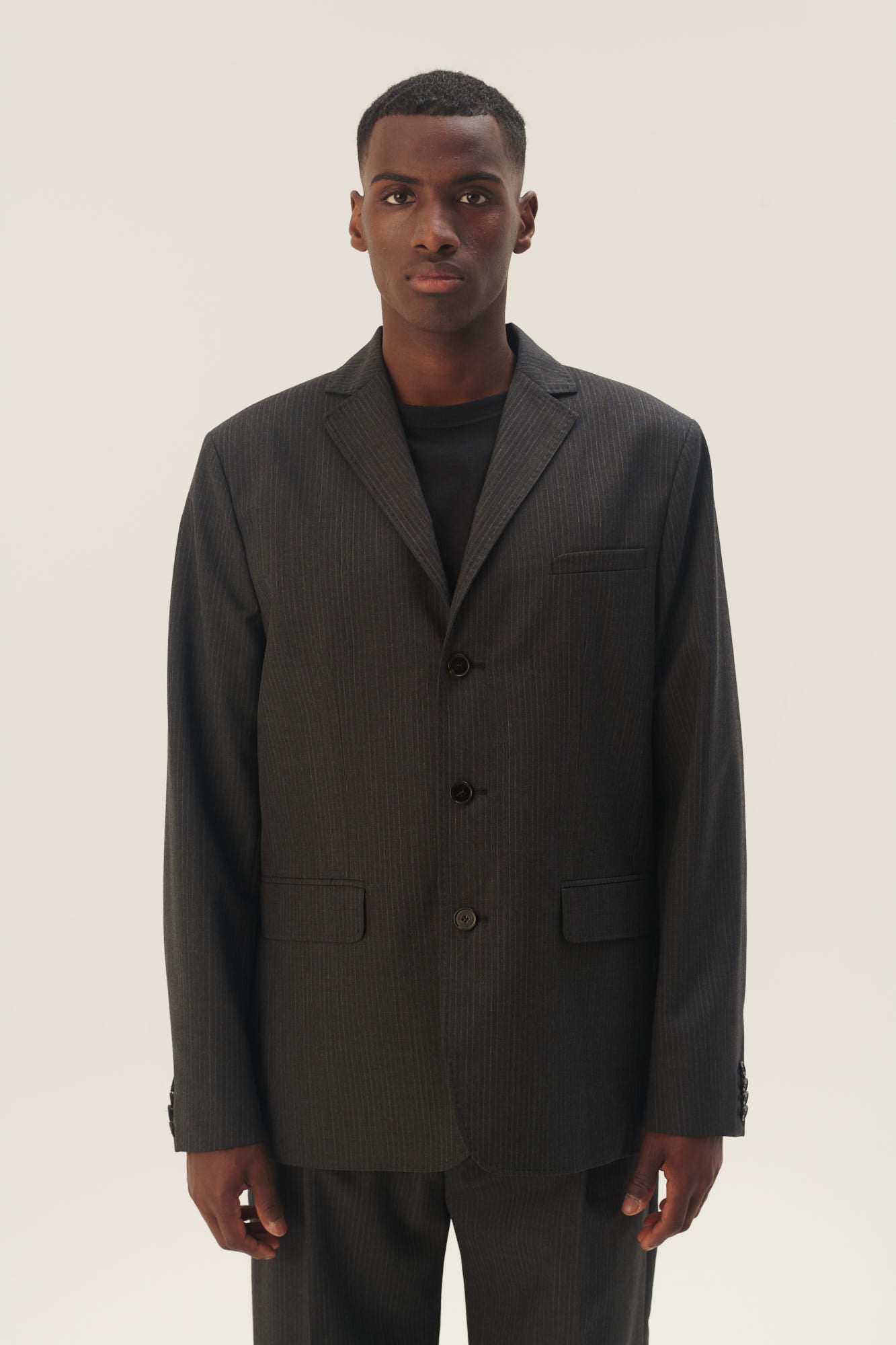 Rue de Tokyo PILOT WOOL PINSTRIPE PANTS