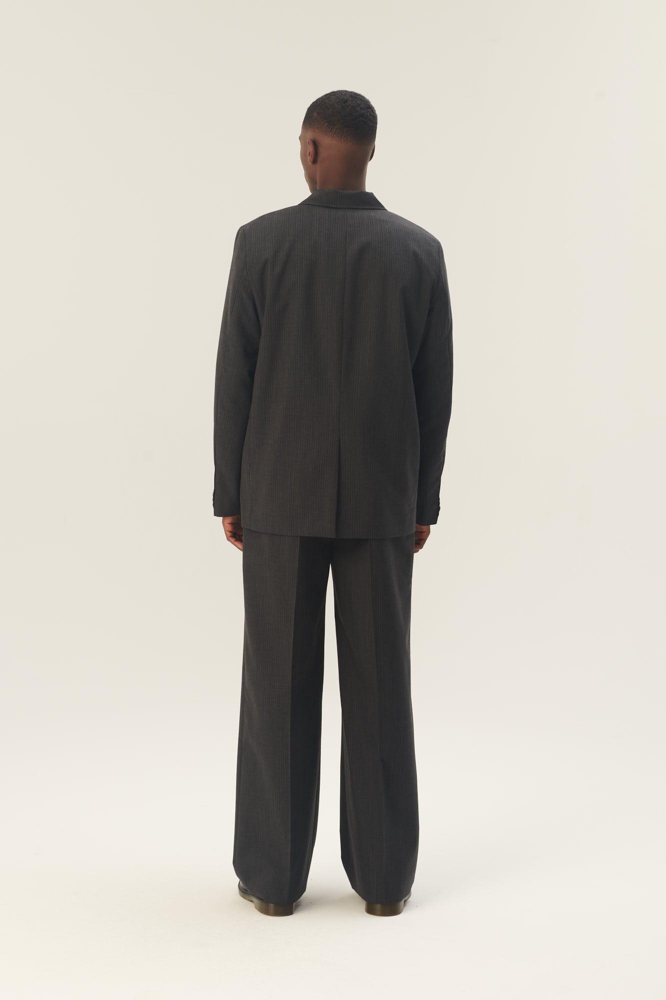 Rue de Tokyo PILOT WOOL PINSTRIPE PANTS GREY PIN STRIPE