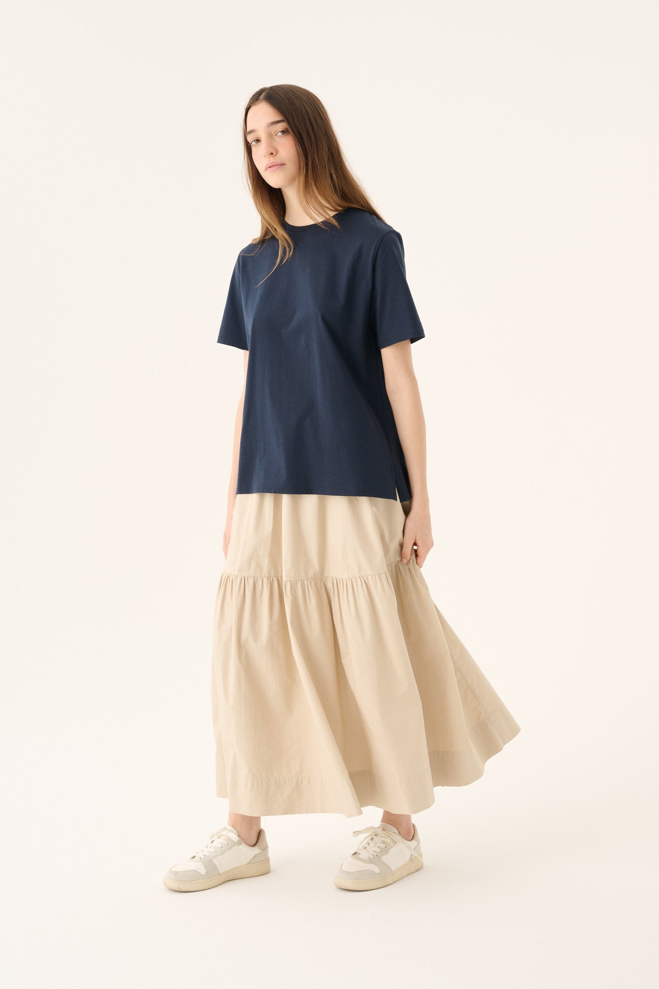 Rue de Tokyo POEMU ORGANIC GARMENT DYED POPLIN Skirts BEIGE