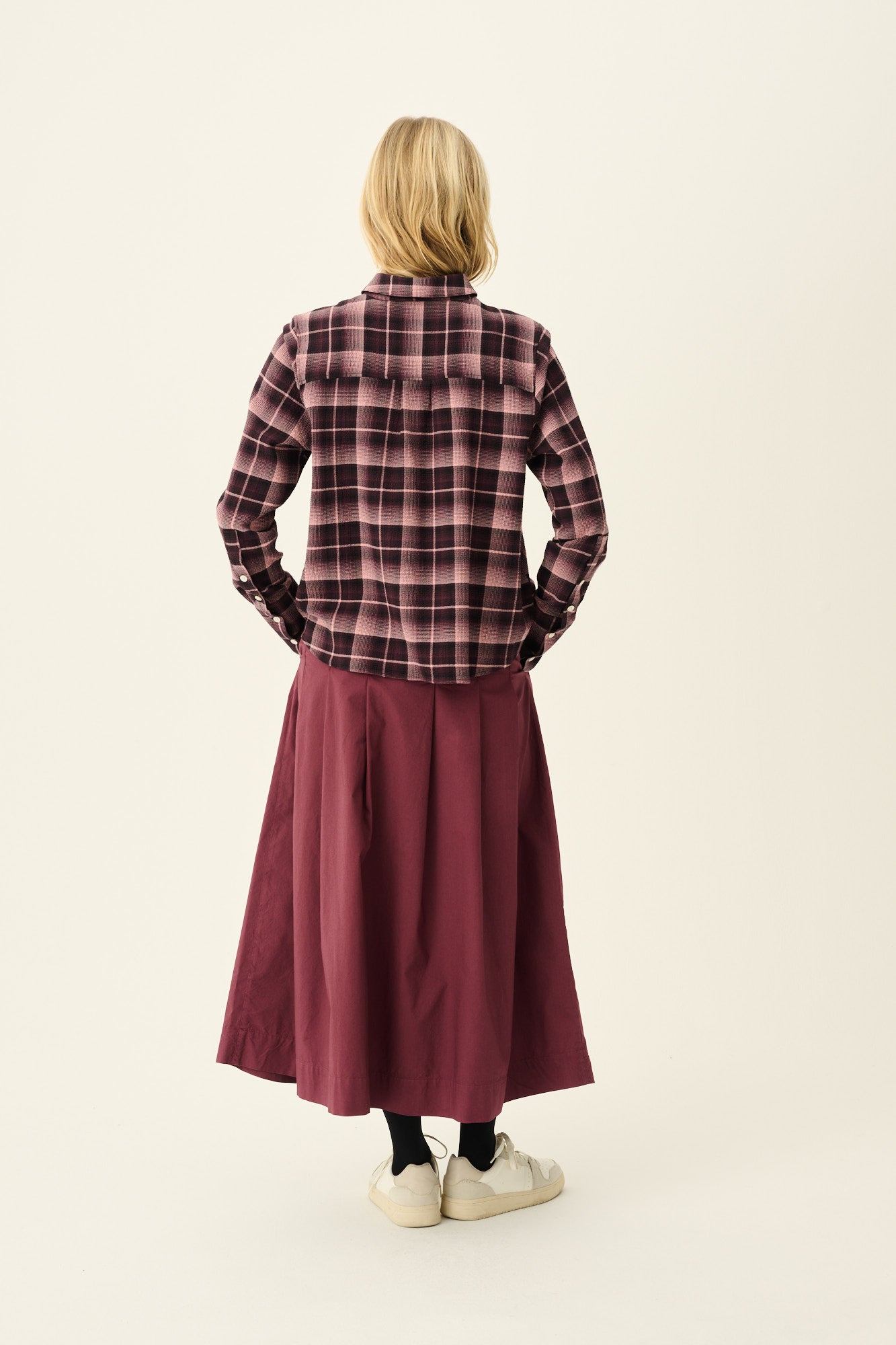 Rue de Tokyo POLLY ORGANIC GARMENT DYED POPLIN Skirts BURGUNDY