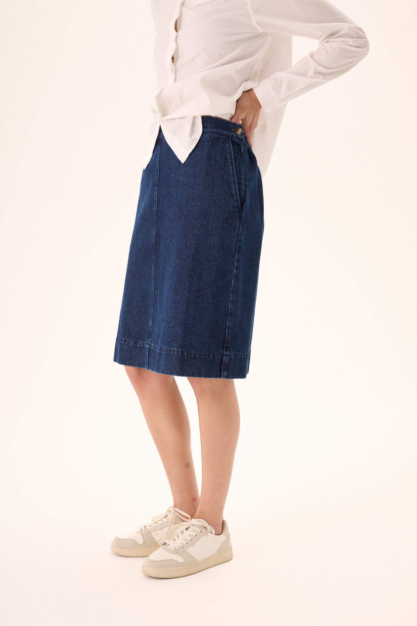 Rue de Tokyo POSIE ORGANIC HEAVY DENIM Skirts Dark Denim