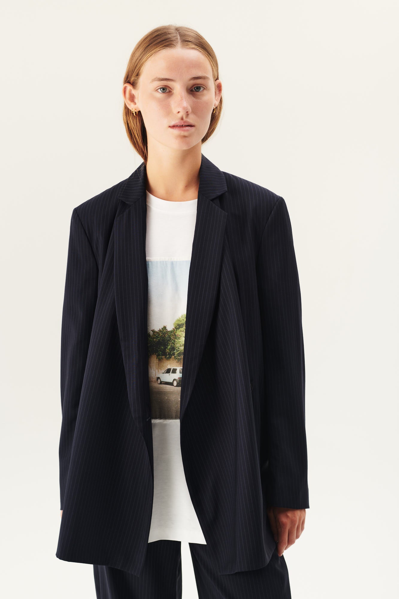 Rue de Tokyo PRISILA VIRGIN WOOL PINSTRIPE PANTS