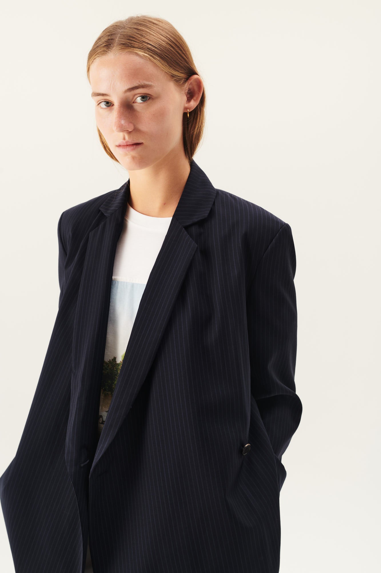 Rue de Tokyo PRISILA VIRGIN WOOL PINSTRIPE PANTS