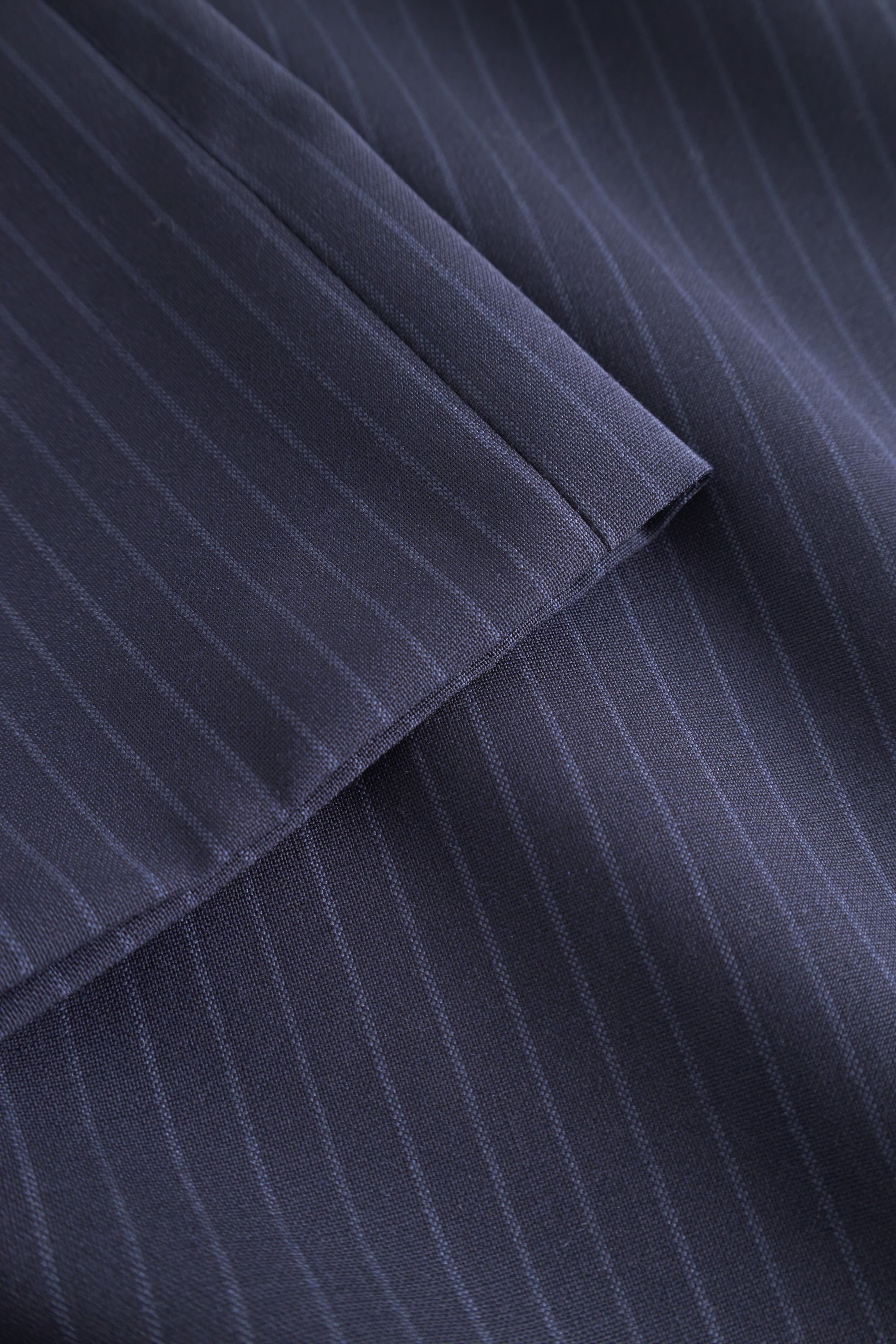 Rue de Tokyo PRISILA VIRGIN WOOL PINSTRIPE PANTS NAVY / BLUE STRIPE