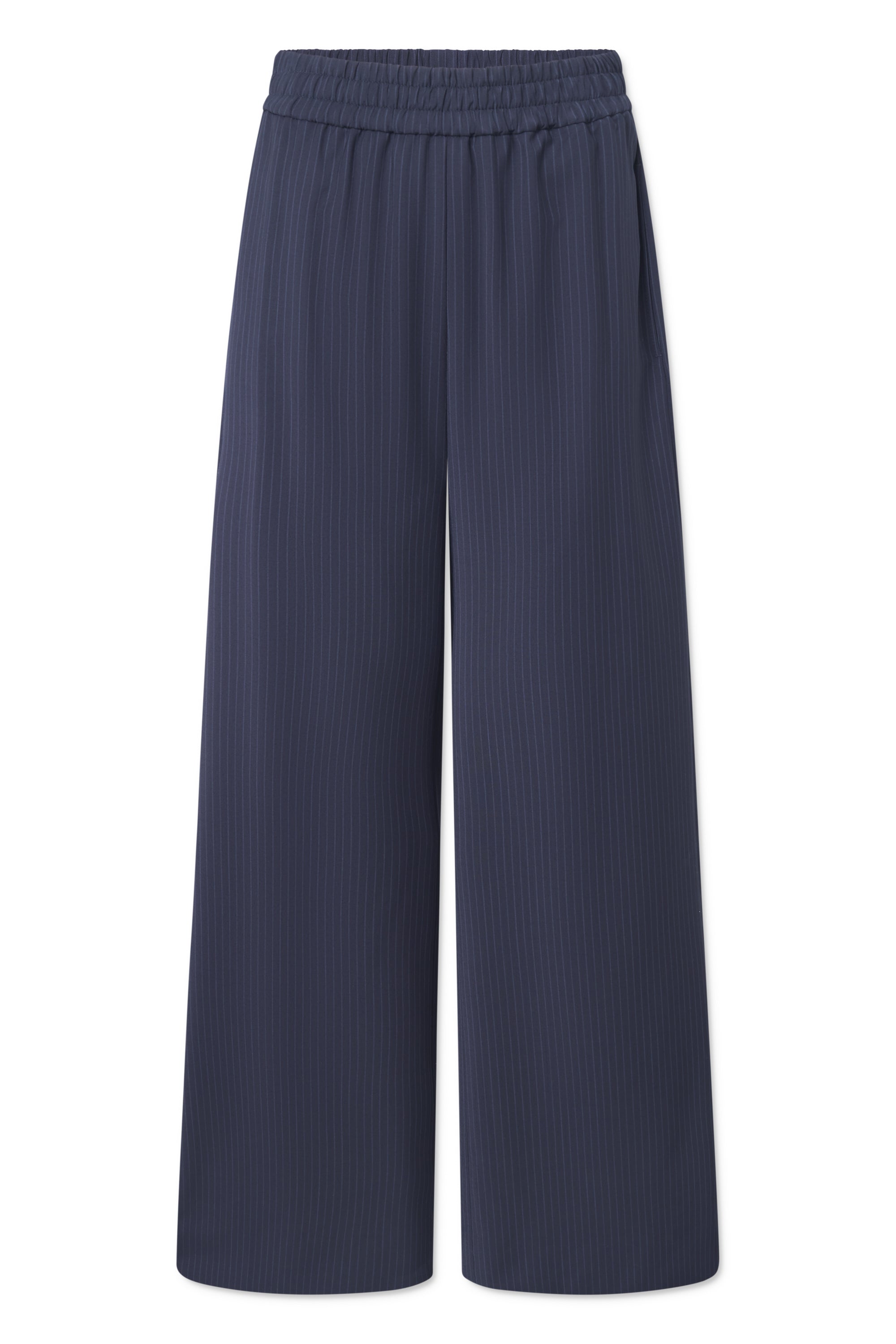 Rue de Tokyo PRISILA VIRGIN WOOL PINSTRIPE PANTS NAVY / BLUE STRIPE