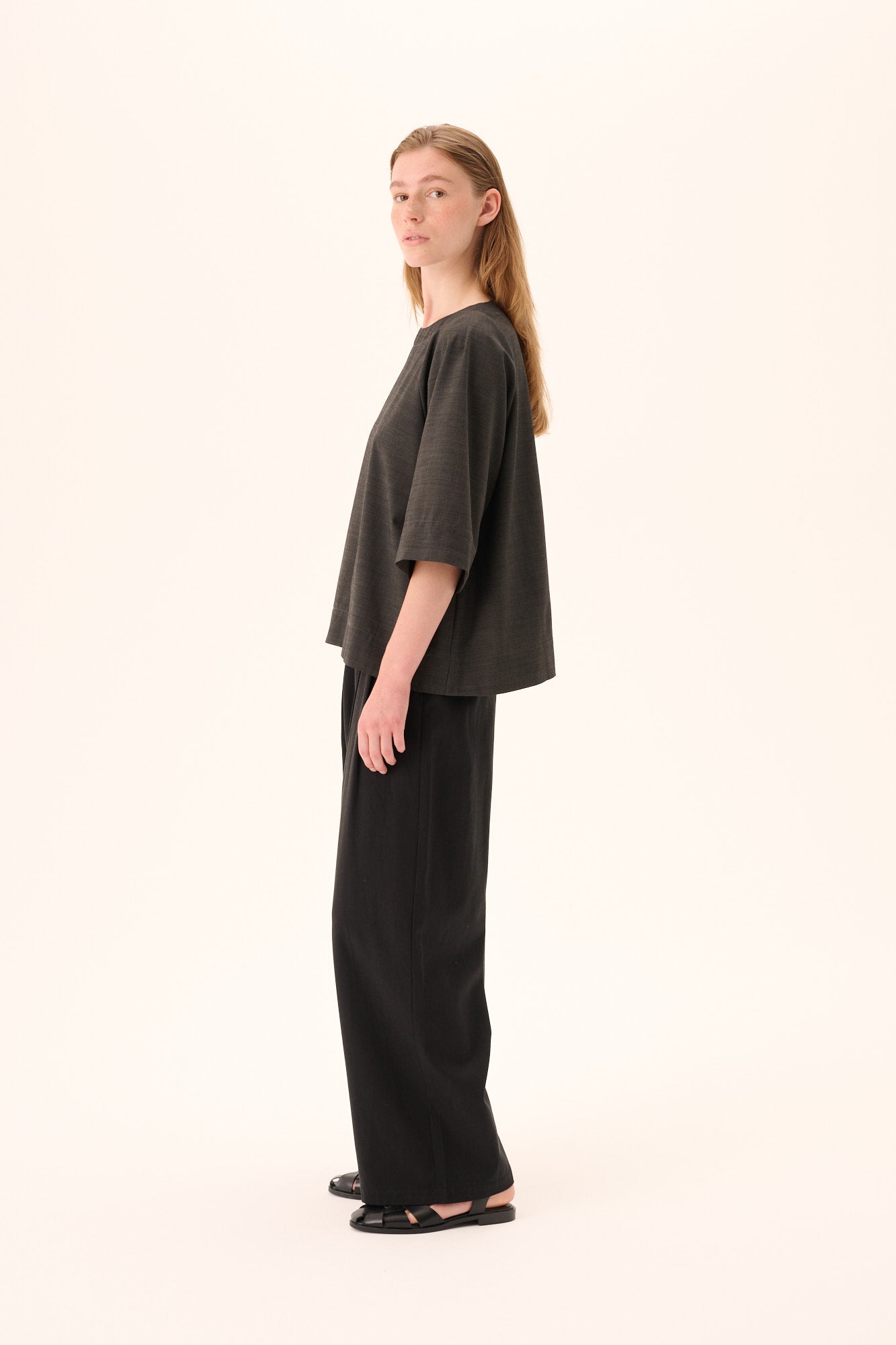 Rue de Tokyo PRUDIE SANDWASHED CT TENCEL Pants BLACK