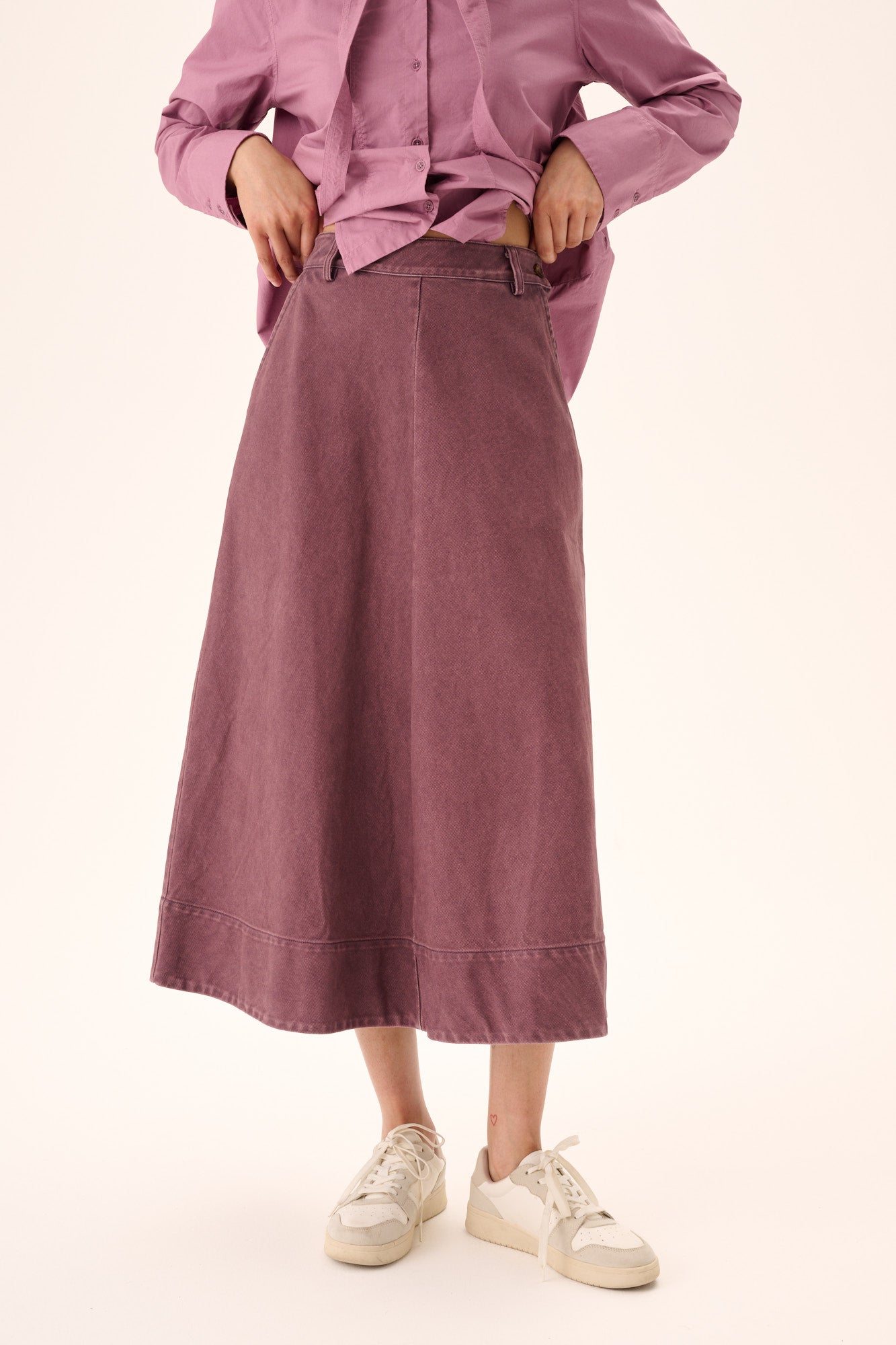 Rue de Tokyo PRYMA FADED TWILL Skirts FADED MAUVE