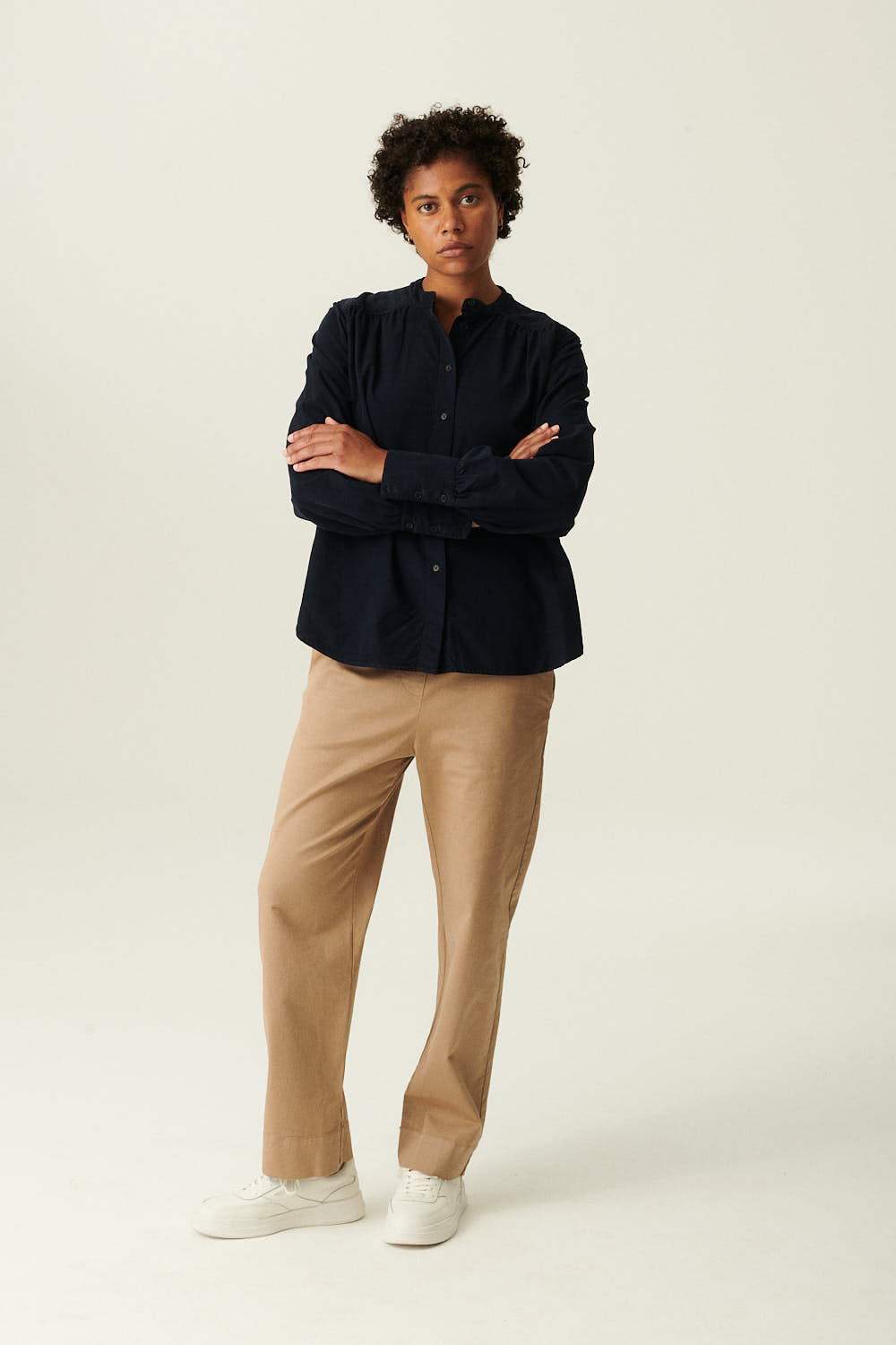 Rue de Tokyo SABINE GARMENT DYED POPLIN SHIRTS DARK NAVY