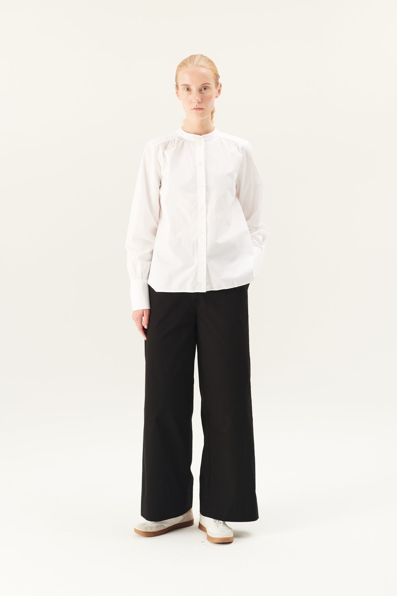 Rue de Tokyo SABINE GARMENT DYED POPLIN SHIRTS WHITE